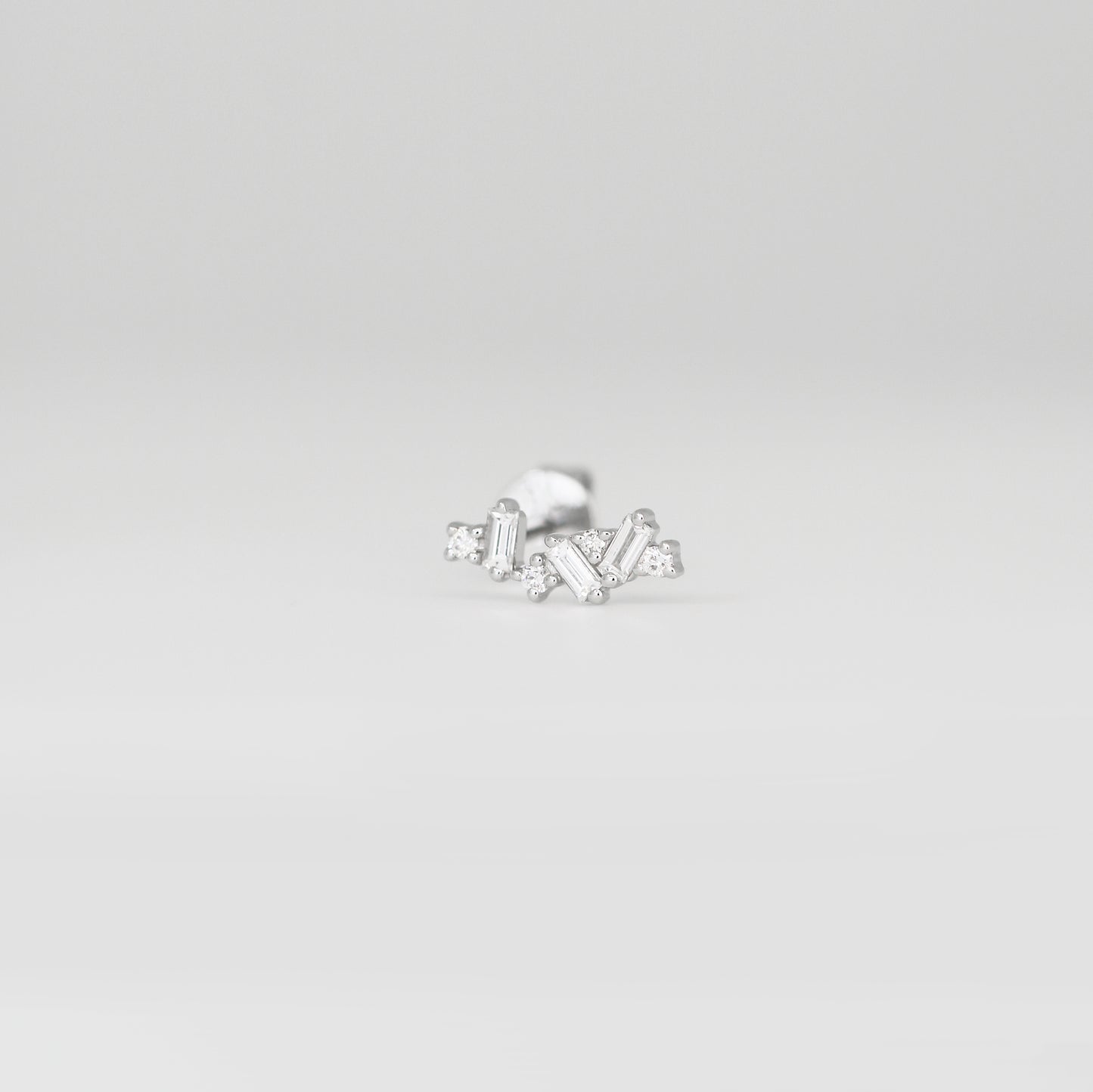 18k White Gold Cluster Diamond Ear Crawler Earrings, Pair