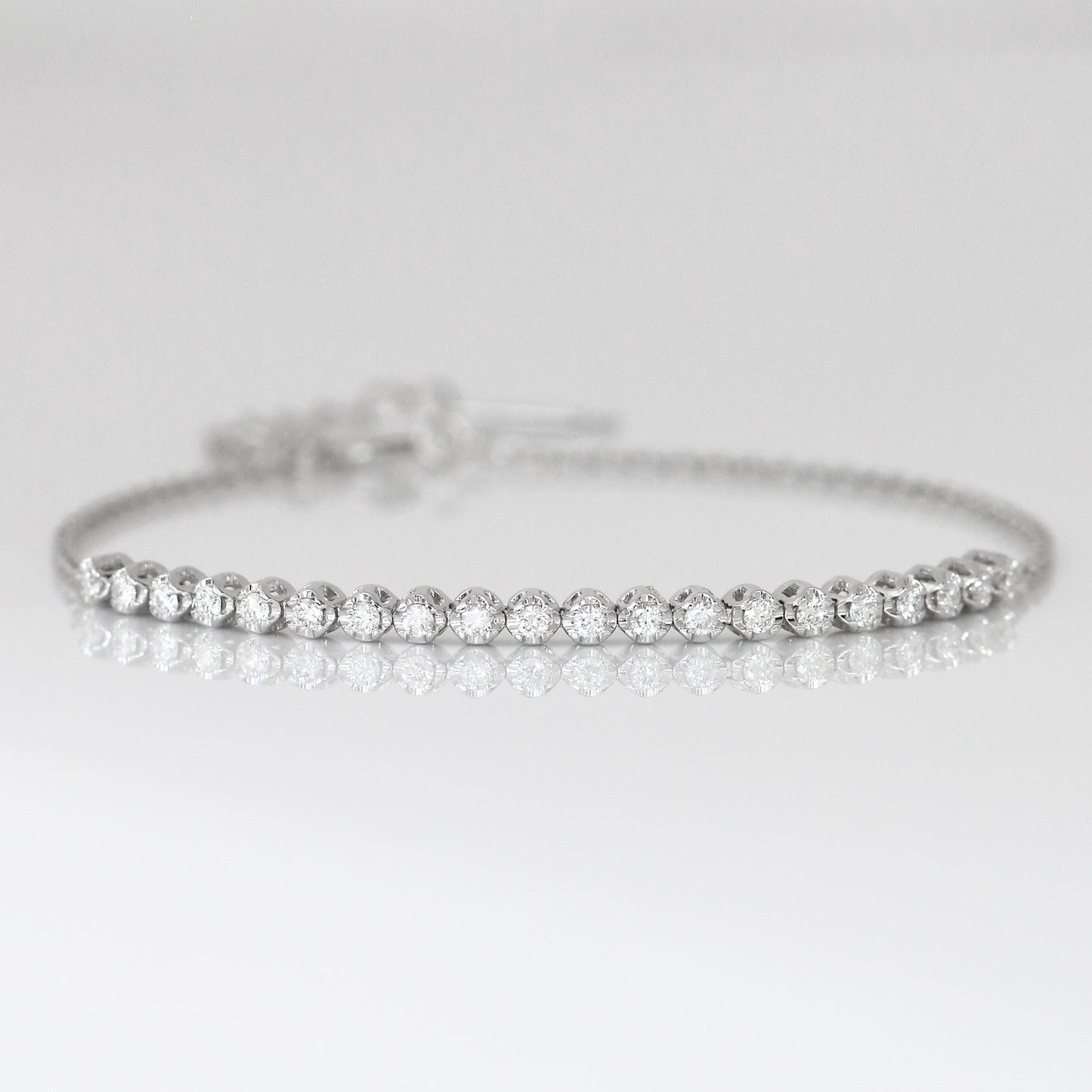 18k White Gold 0.25ct Round Diamond Bracelet 18k白金25份鑽石手鏈
