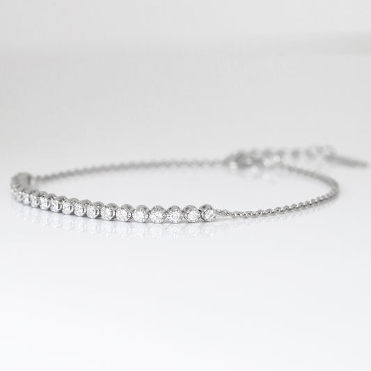 0.25ct Round Diamond Half Tennis Bracelet (White/Rose/Yellow Gold)
