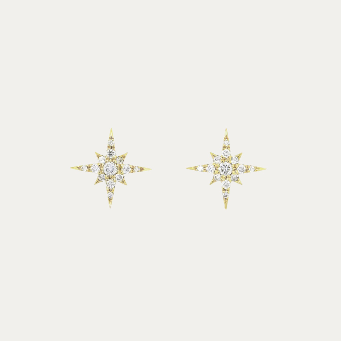 18k Gold Meteorites Diamond Earrings, Single or Pair