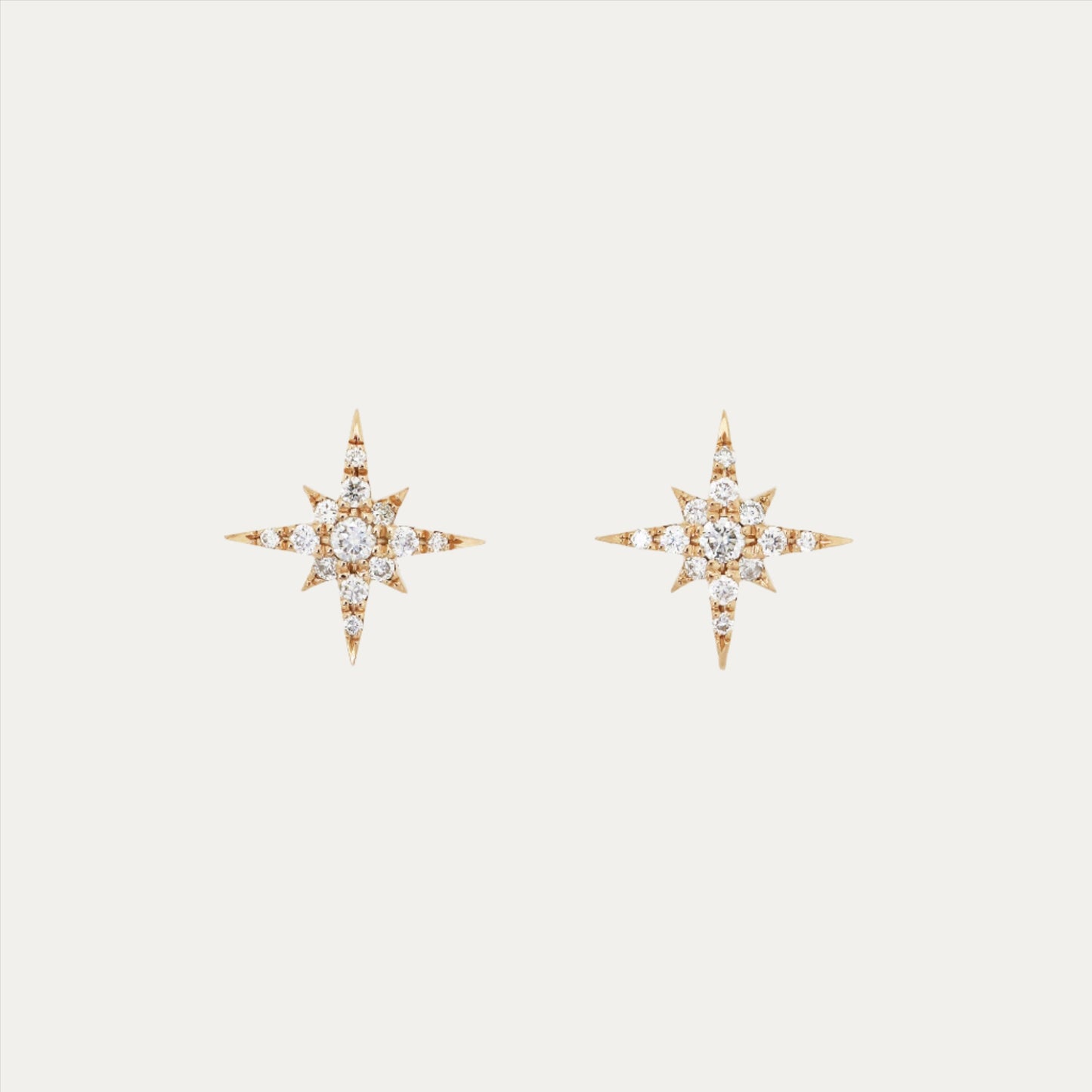 18k Gold Meteorites Diamond Earrings, Single or Pair