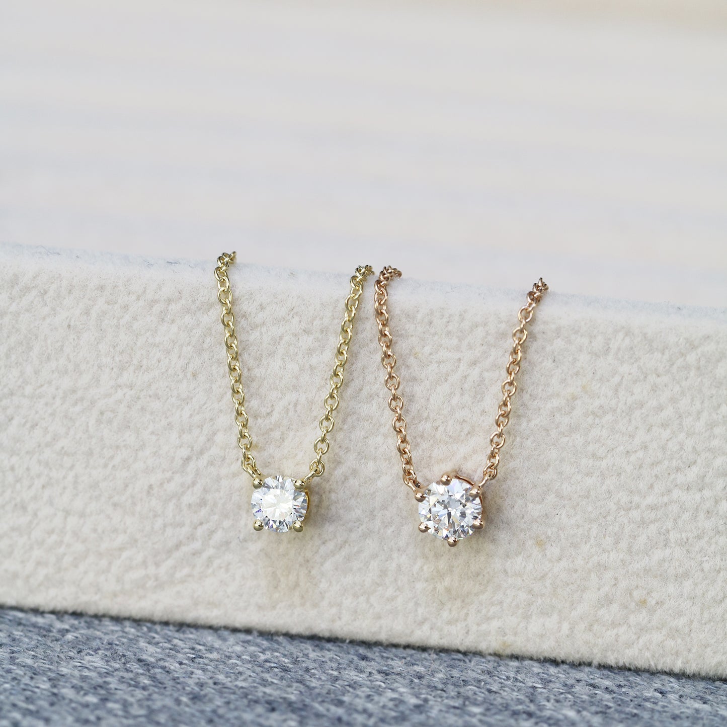 18k Gold Classic Solitaire GIA Certified Diamond Necklace