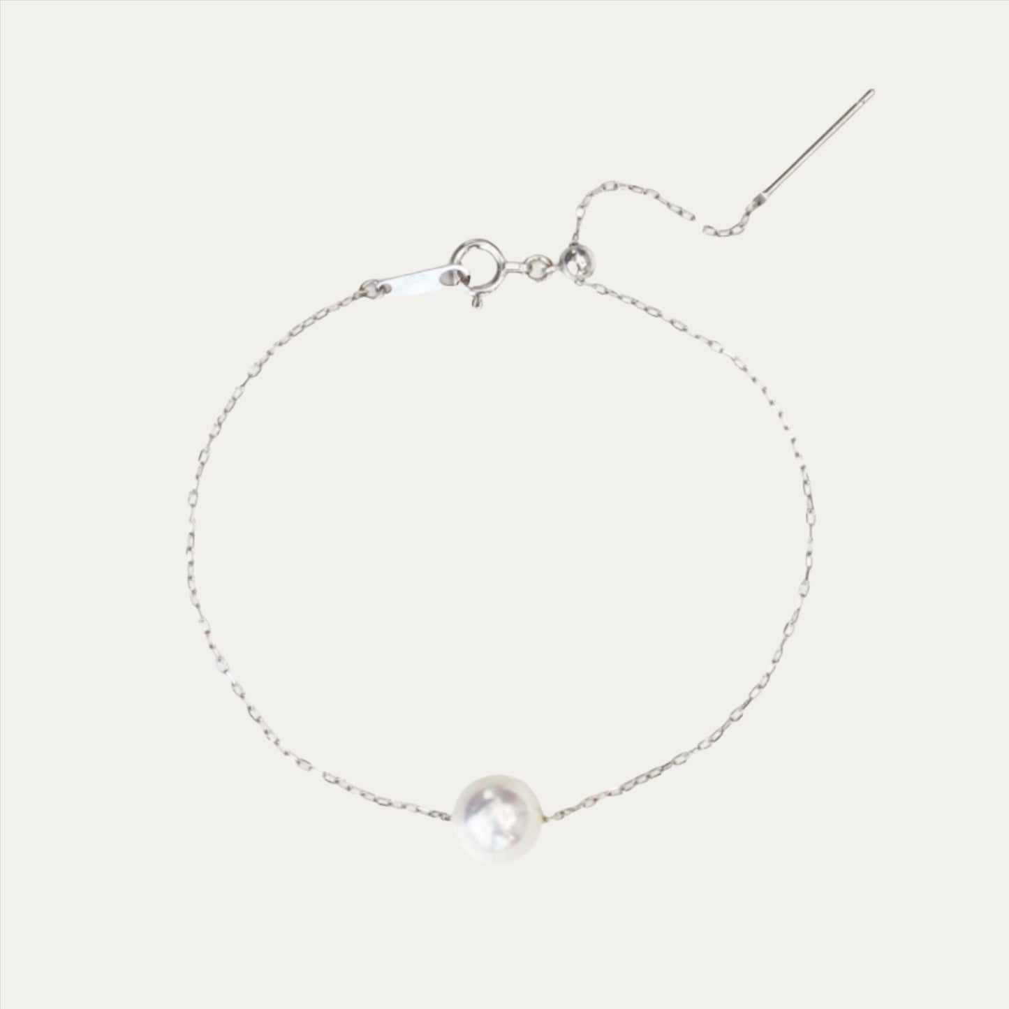 18k White Gold 7.5-8mm Akoya Adjustable Bracelet 18k白金 7.5-8mm日本Akoya珍珠手鍊