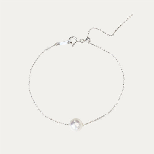 18k White Gold 7.5-8mm Akoya Adjustable Bracelet 18k白金 7.5-8mm日本Akoya珍珠手鍊