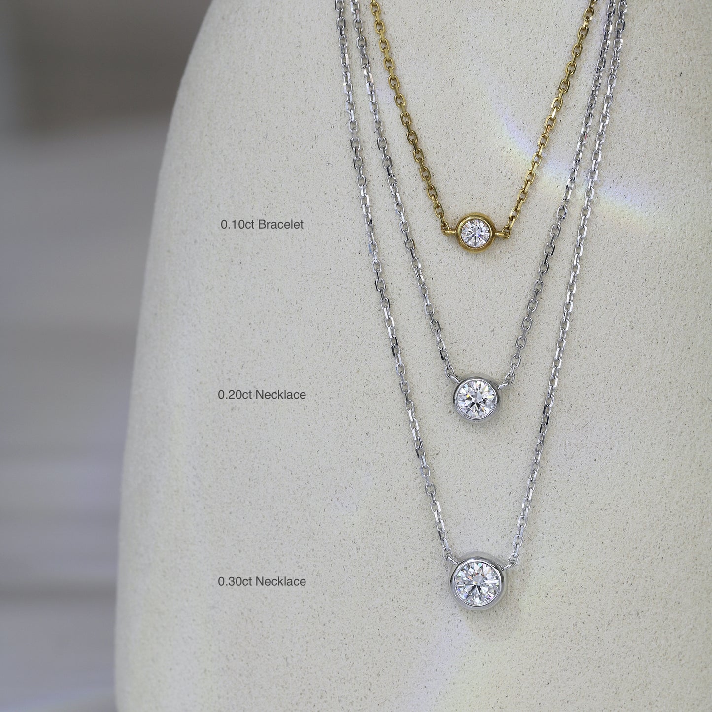 18k Gold Donut Diamond Necklace (White/Rose/Yellow Gold)