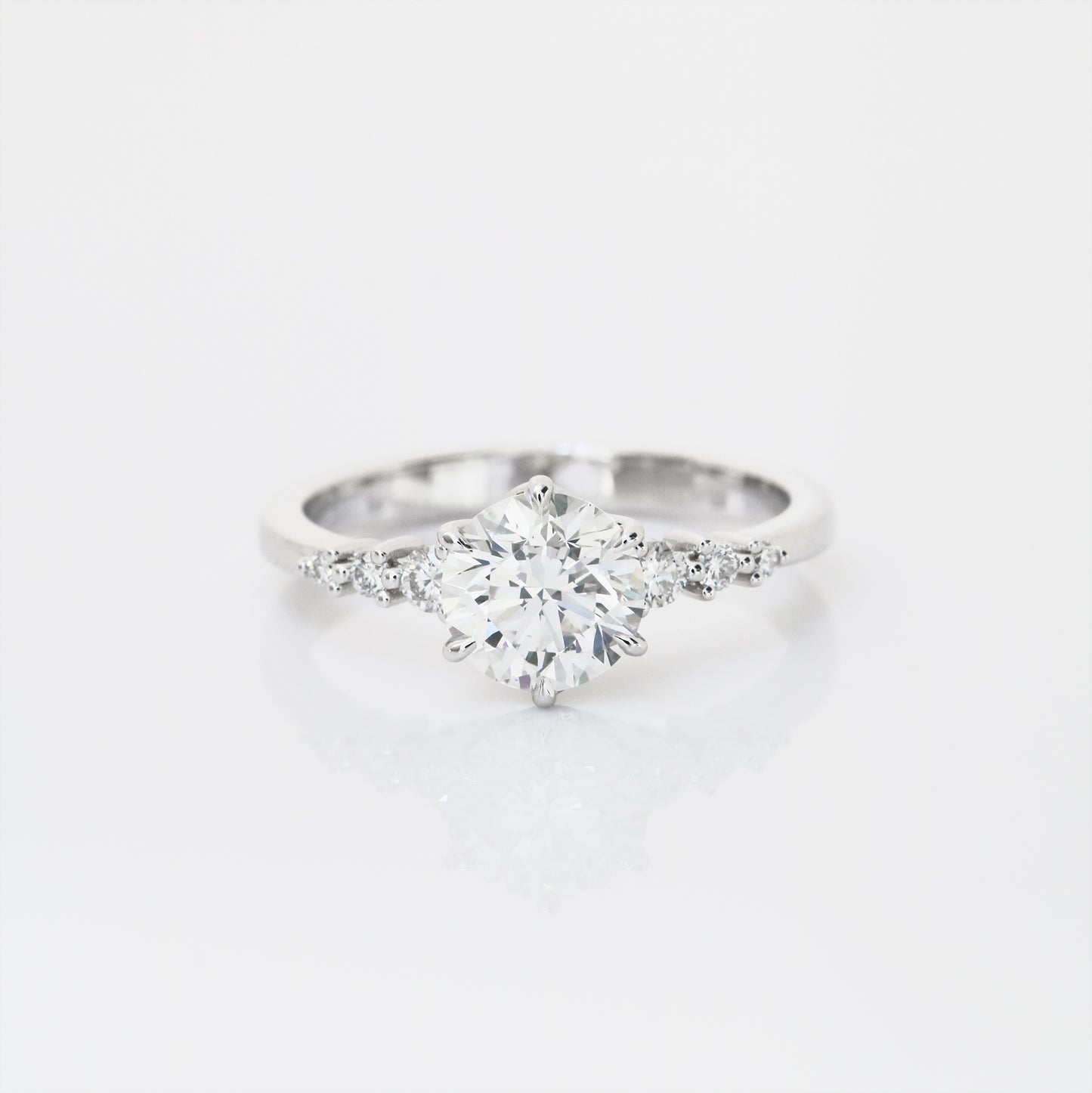 Borage Vintage 18k White Gold 6-Prong Round Brilliant Diamond Engagement Ring Setting 18k白金六爪復古求婚鑽石戒指款式