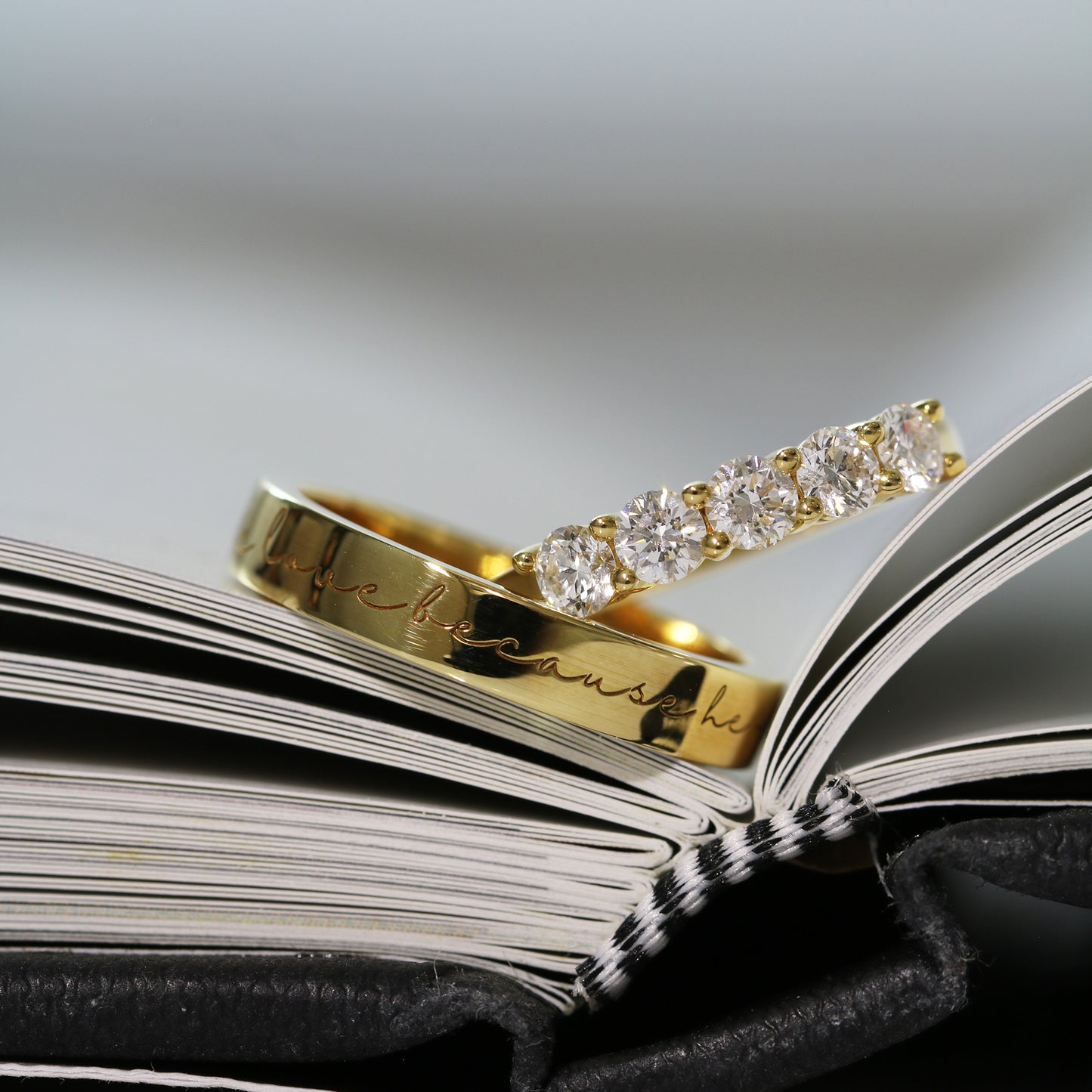 18k Gold Love Message Engraved Ring