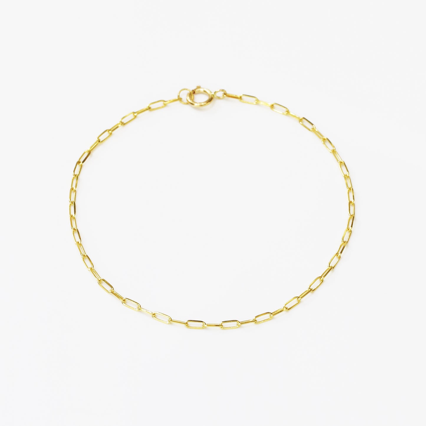 18k Yellow Gold Mini Paper Clip Bracelet 18k 黃金迷你圈圈手鏈