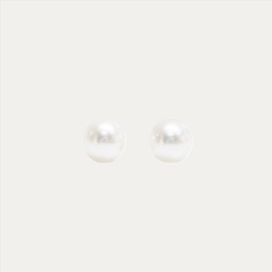18k White Gold Japanese Akoya Pearl Stud Earrings 18k白金日本阿古屋Akoya珍珠耳環 8-8.5mm