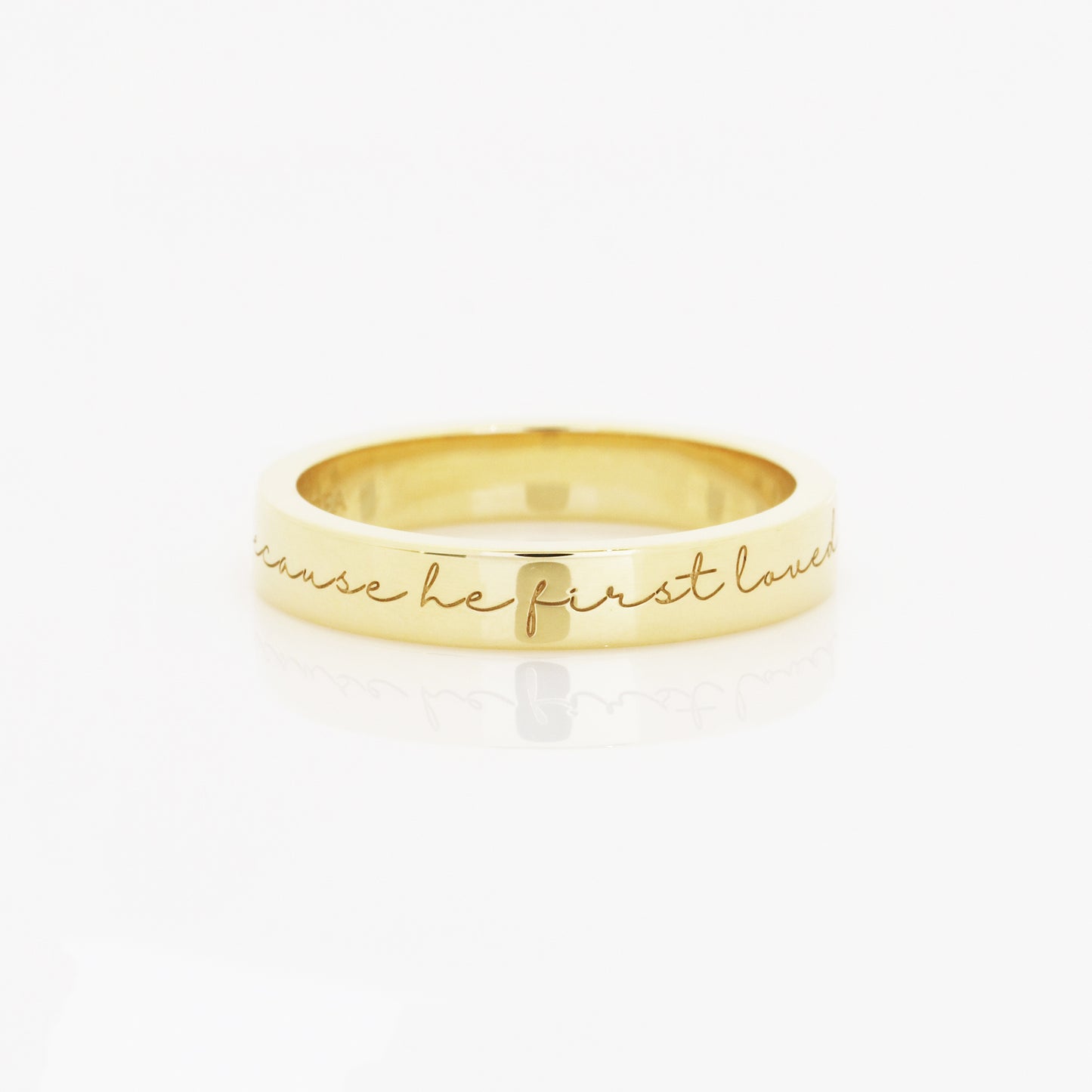 18k Gold Love Message Engraved Ring