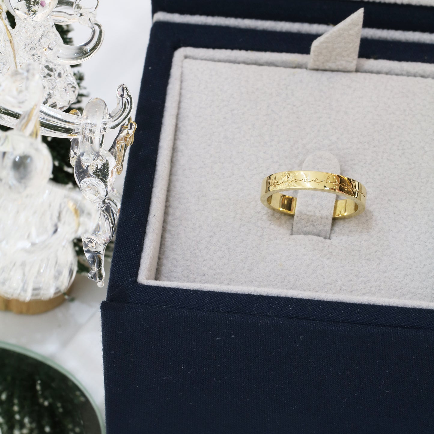18k Gold Love Message Engraved Ring