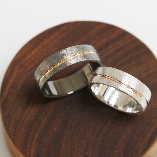 Black Gold with Yellow Gold & White gold with Rose Gold Wedding Bands
結婚對戒/情侶對戒
18K黑金配金線設計戒指