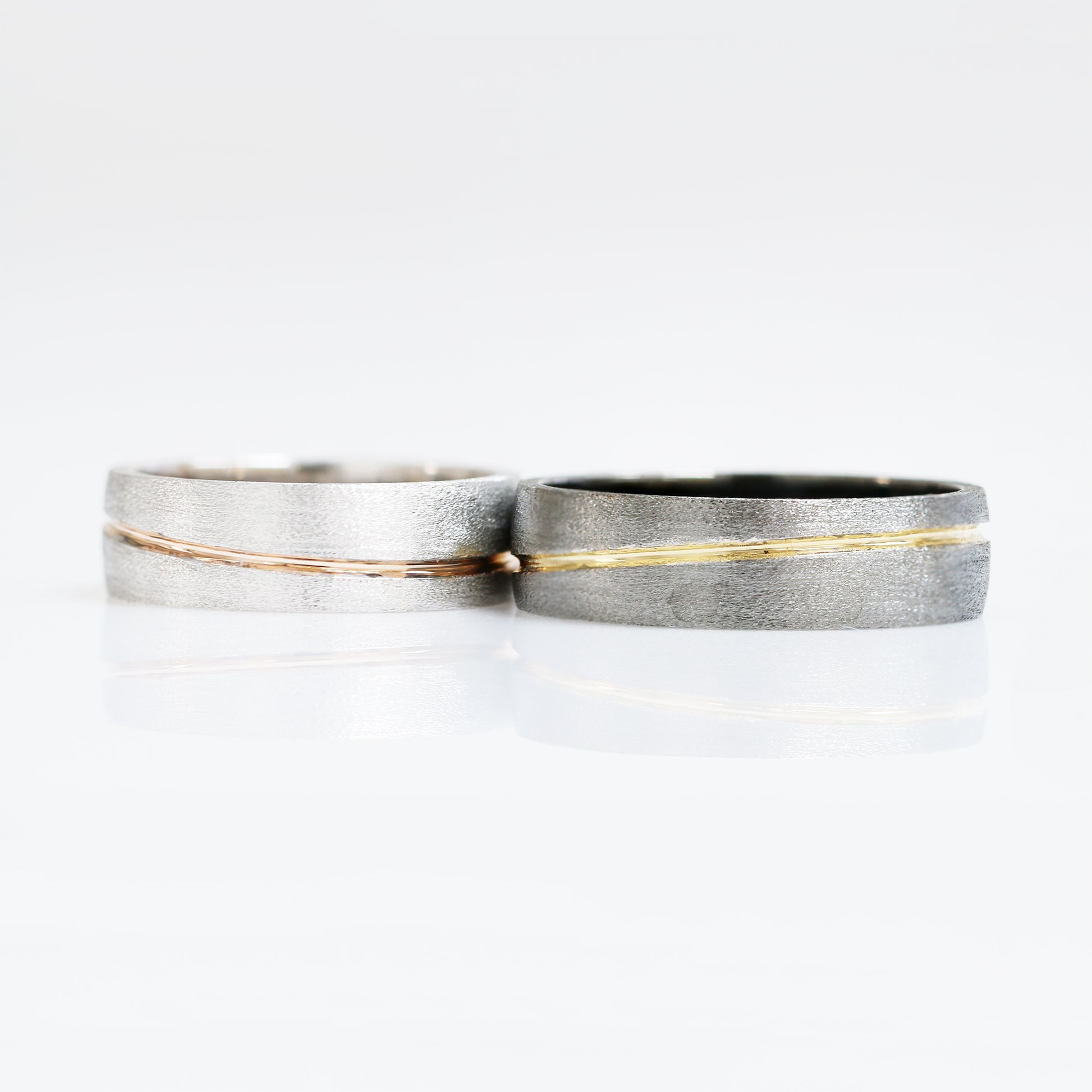 Black Gold with Yellow Gold & White gold with Rose Gold Wedding Bands
結婚對戒/情侶對戒
18K黑金配金線設計戒指