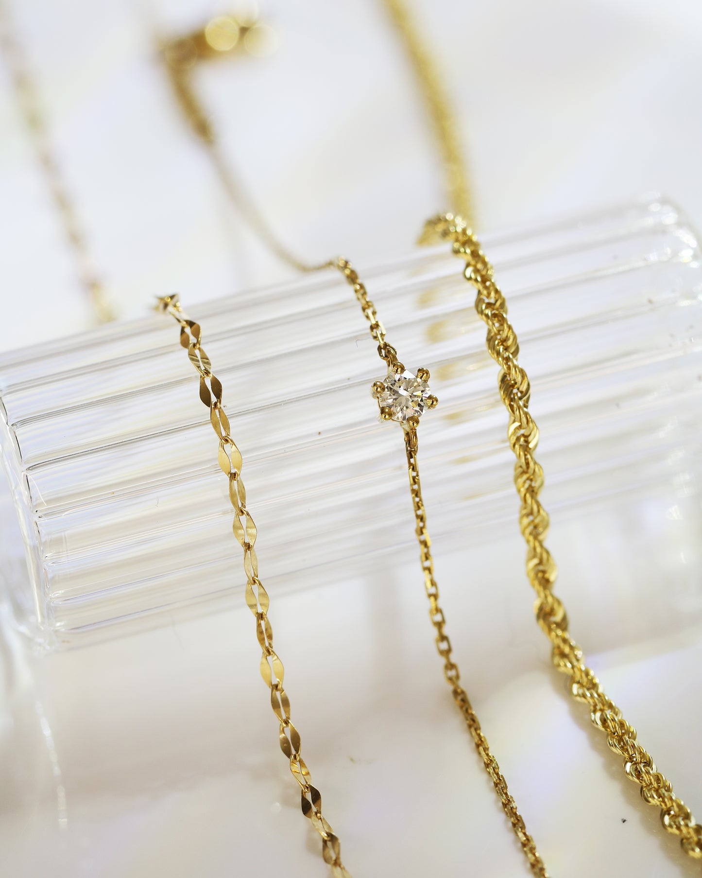 18k Yellow Gold Lip Chain Adjustable Bracelet