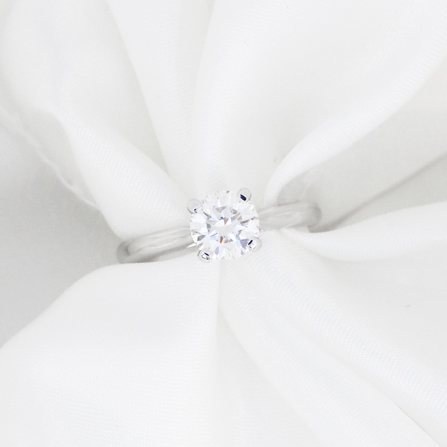 Arum Solitaire 18k White Gold 4-Prong Round Brilliant Diamond Engagement Ring Setting 18k白金四爪清鑲求婚鑽石戒指款式