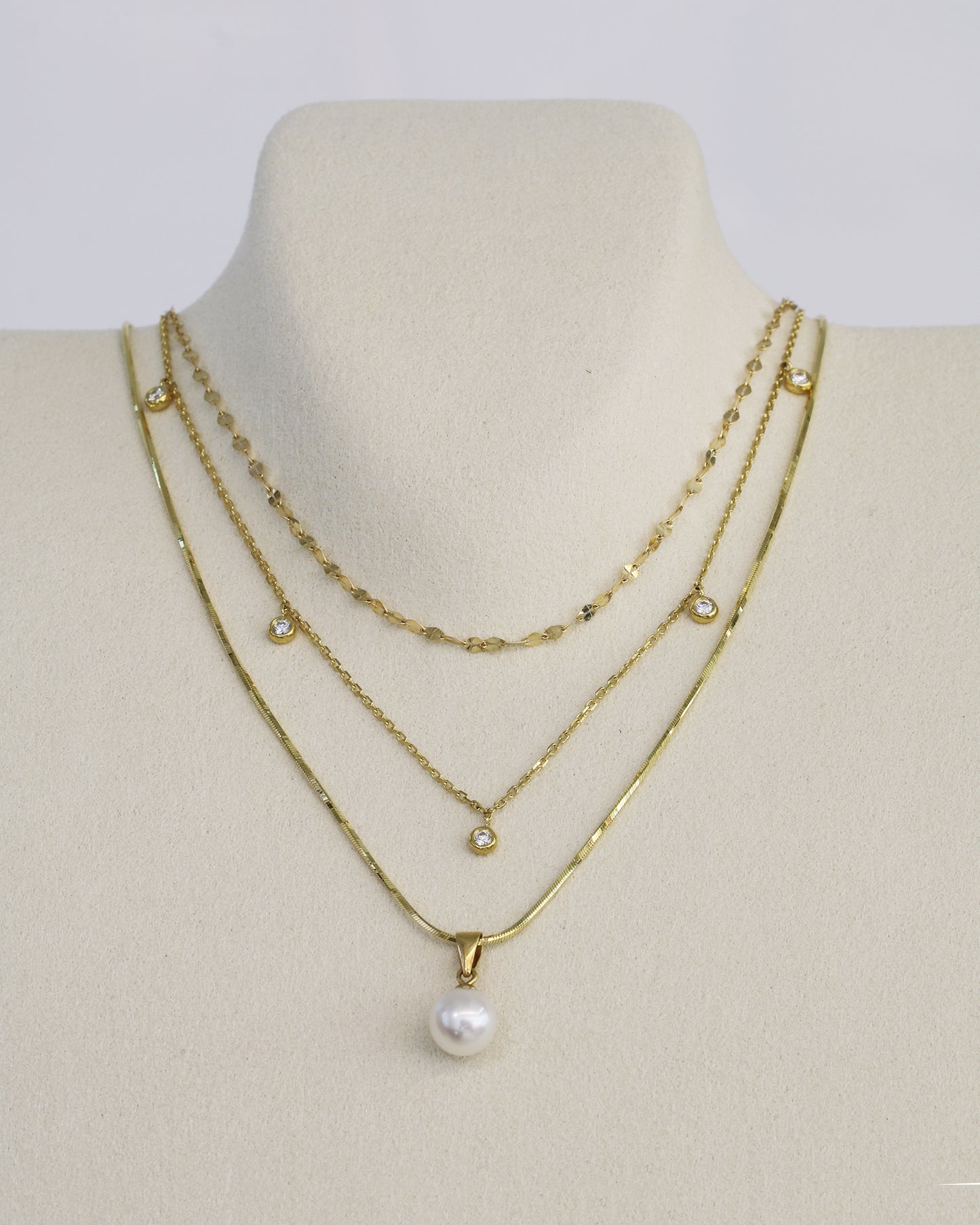18k Yellow Gold Adjustable Lip Chain Necklace
