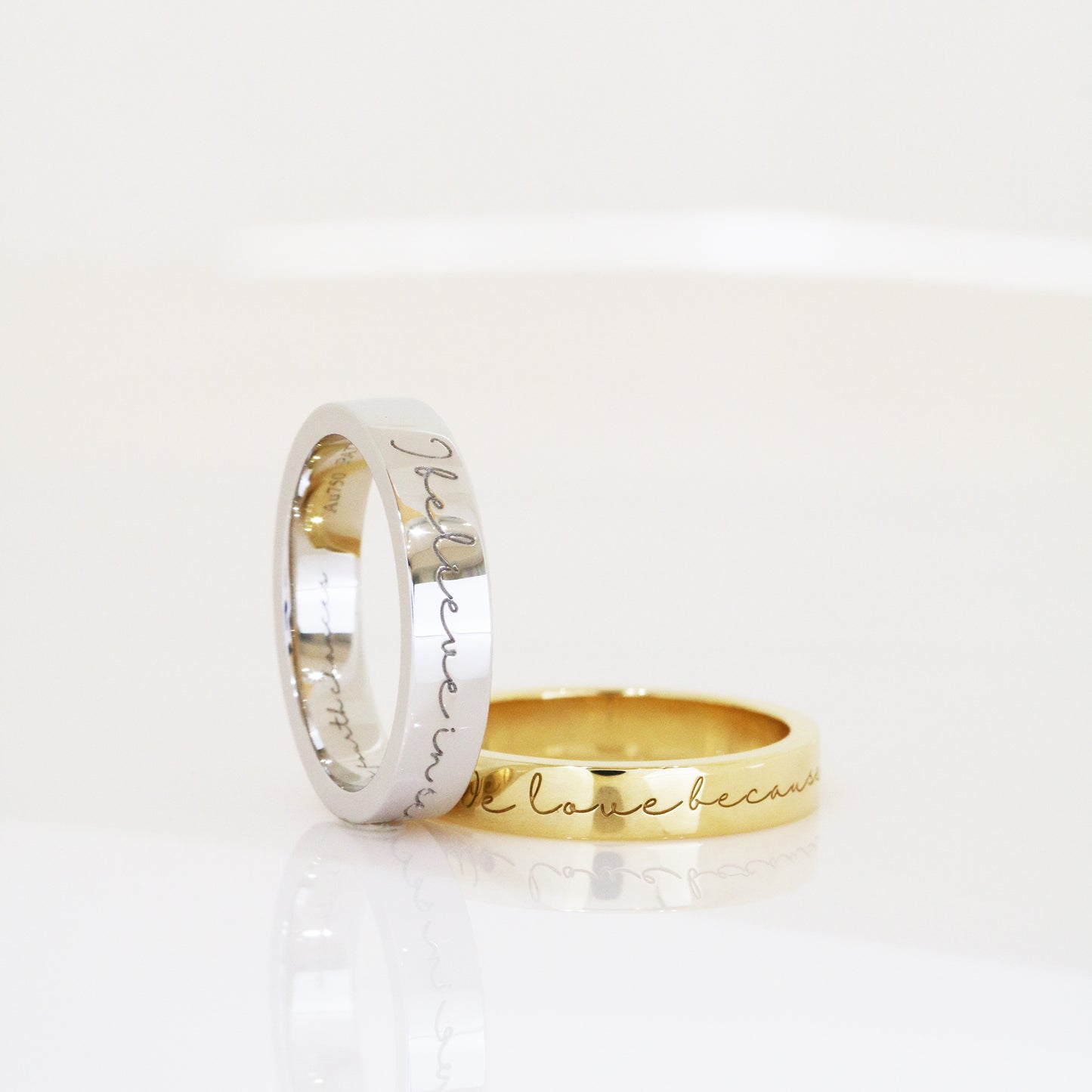 18k Gold Love Message Engraved Ring