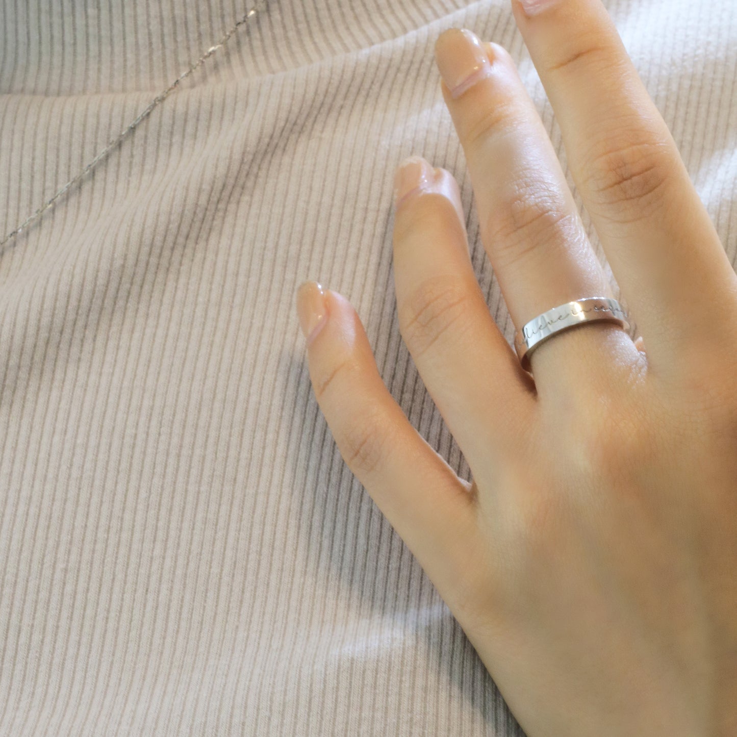 18k Gold Love Message Engraved Ring