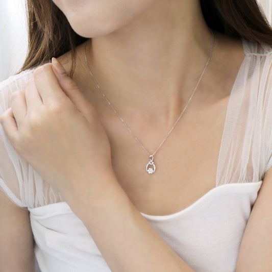 18k White Gold 0.22ct Diamond Necklace 18k白金鑽石頸鏈