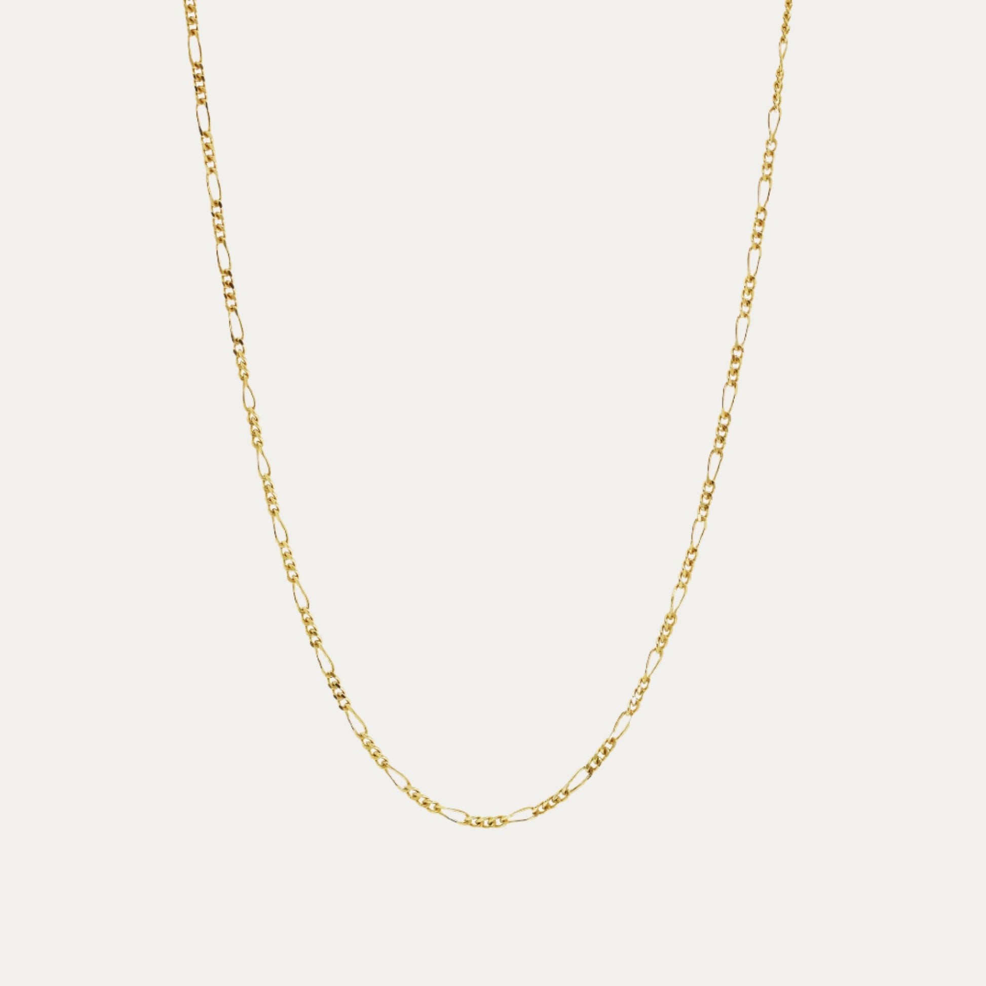 18k Yellow Gold Mini Figaro Chain Necklace 18k黃金迷你Figaro頸鏈