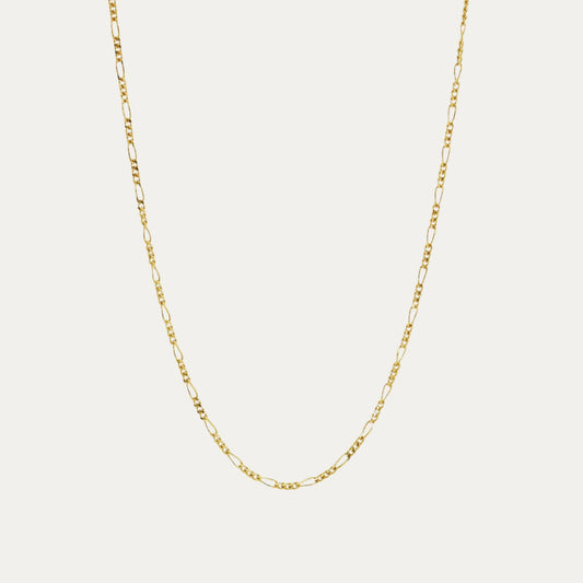 18k Yellow Gold Mini Figaro Chain Necklace 18k黃金迷你Figaro頸鏈