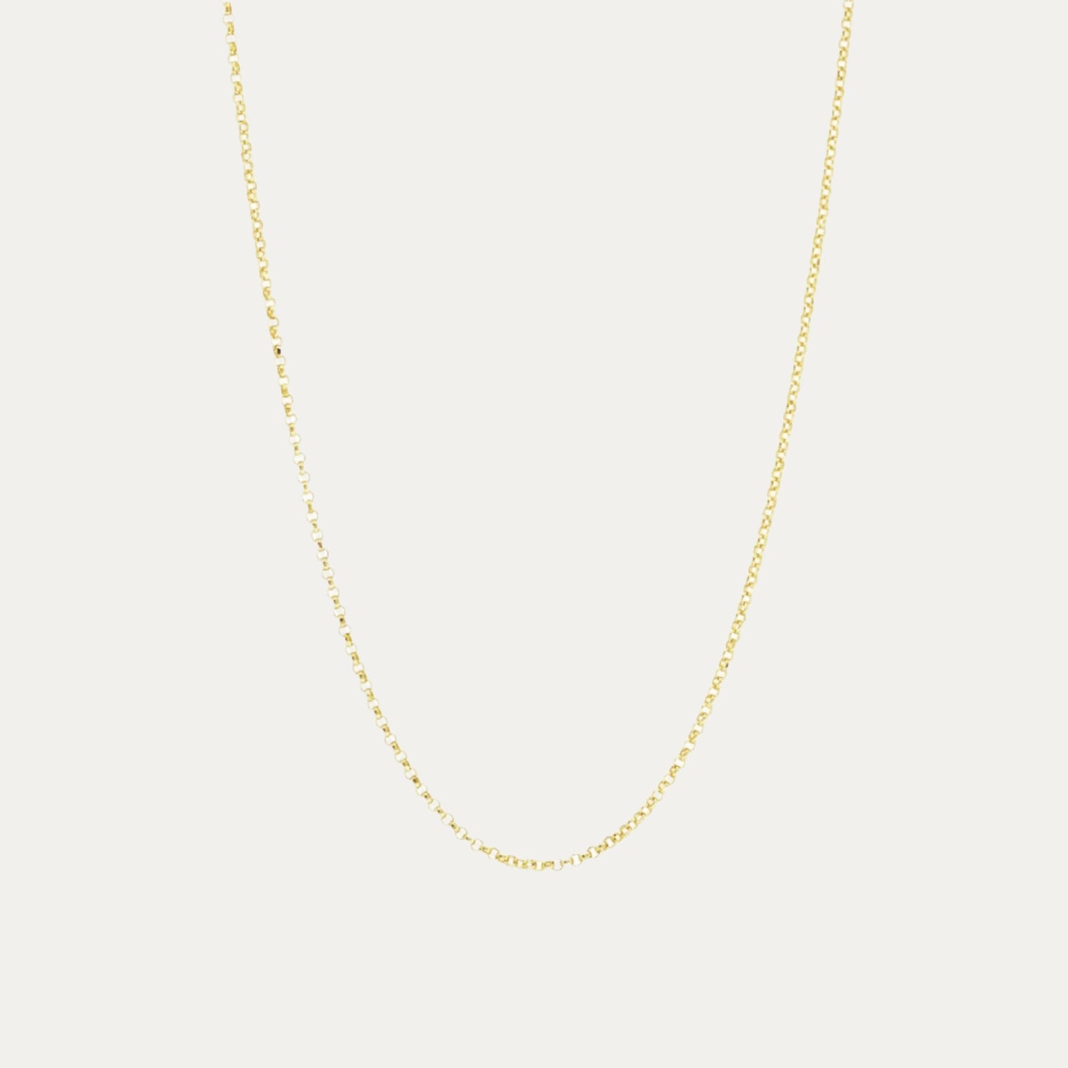18k Yellow Gold Round Chain Necklace 18k黃金迷你圓圈頸鏈
