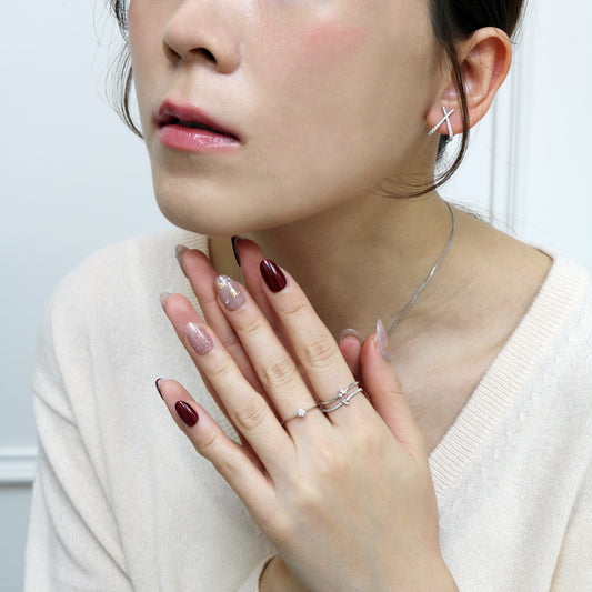 18k白金10份鑽石戒指 18k White Gold 0.10ct Diamond Beaded Ring