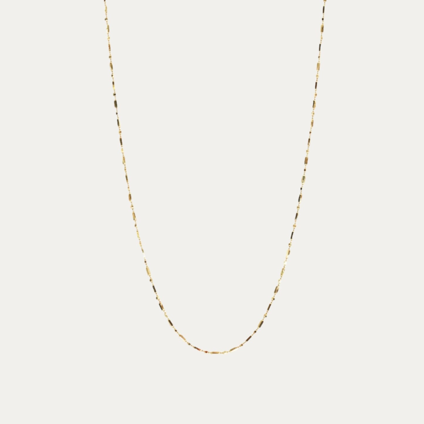 18k Gold Tube Adjustable Necklace (White/Yellow Gold)