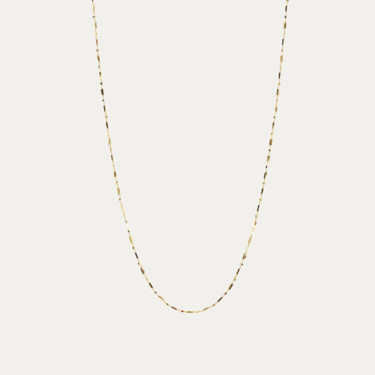 18k Gold Tube Adjustable Necklace (White/Yellow Gold)