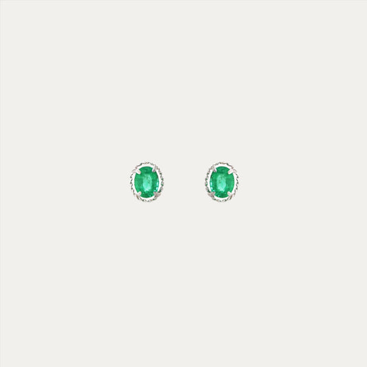 PT900 Emerald Earrings 鉑金綠寶石耳環