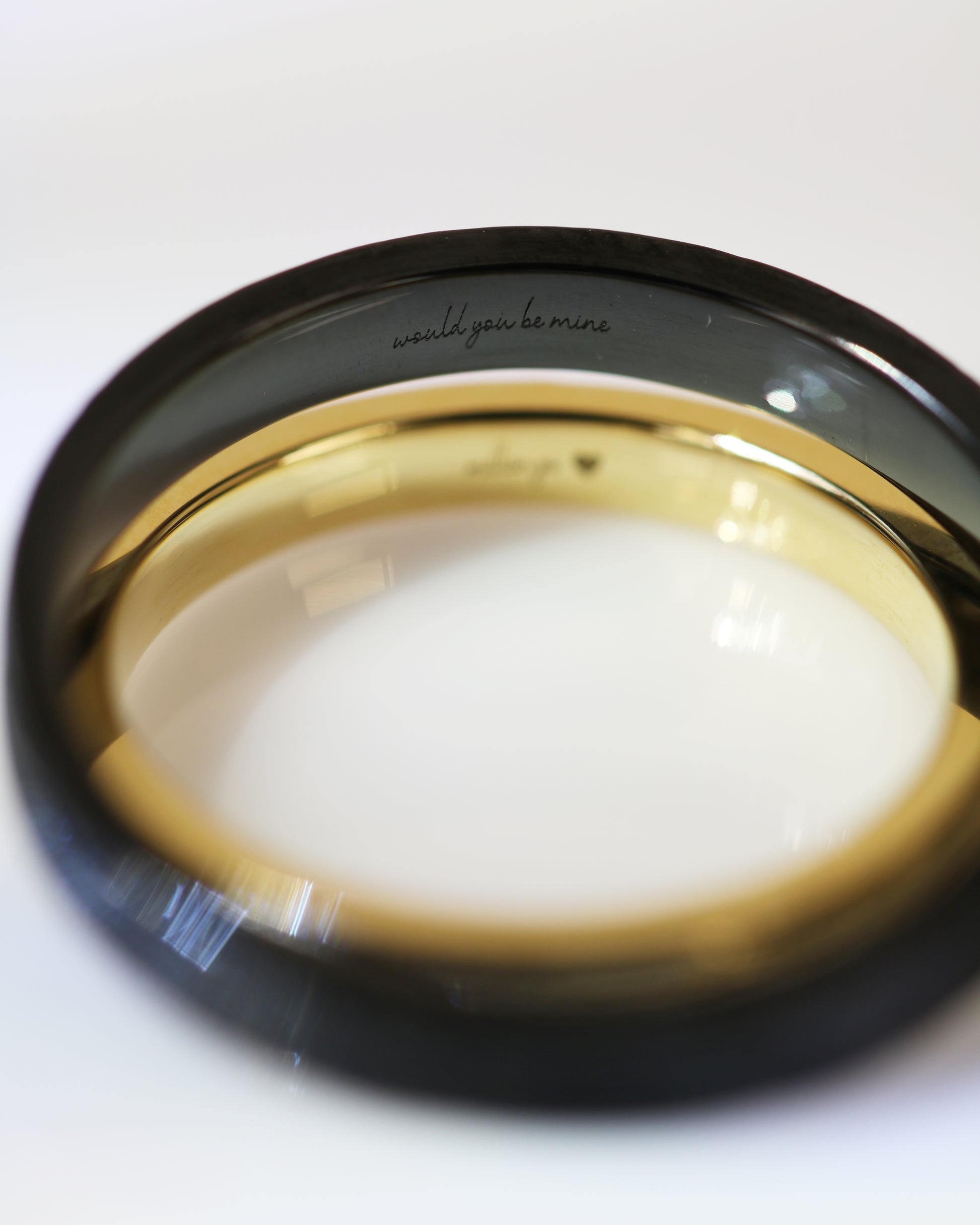 18k黑金配黃金樹紋戒指 Tree Pattern Ring