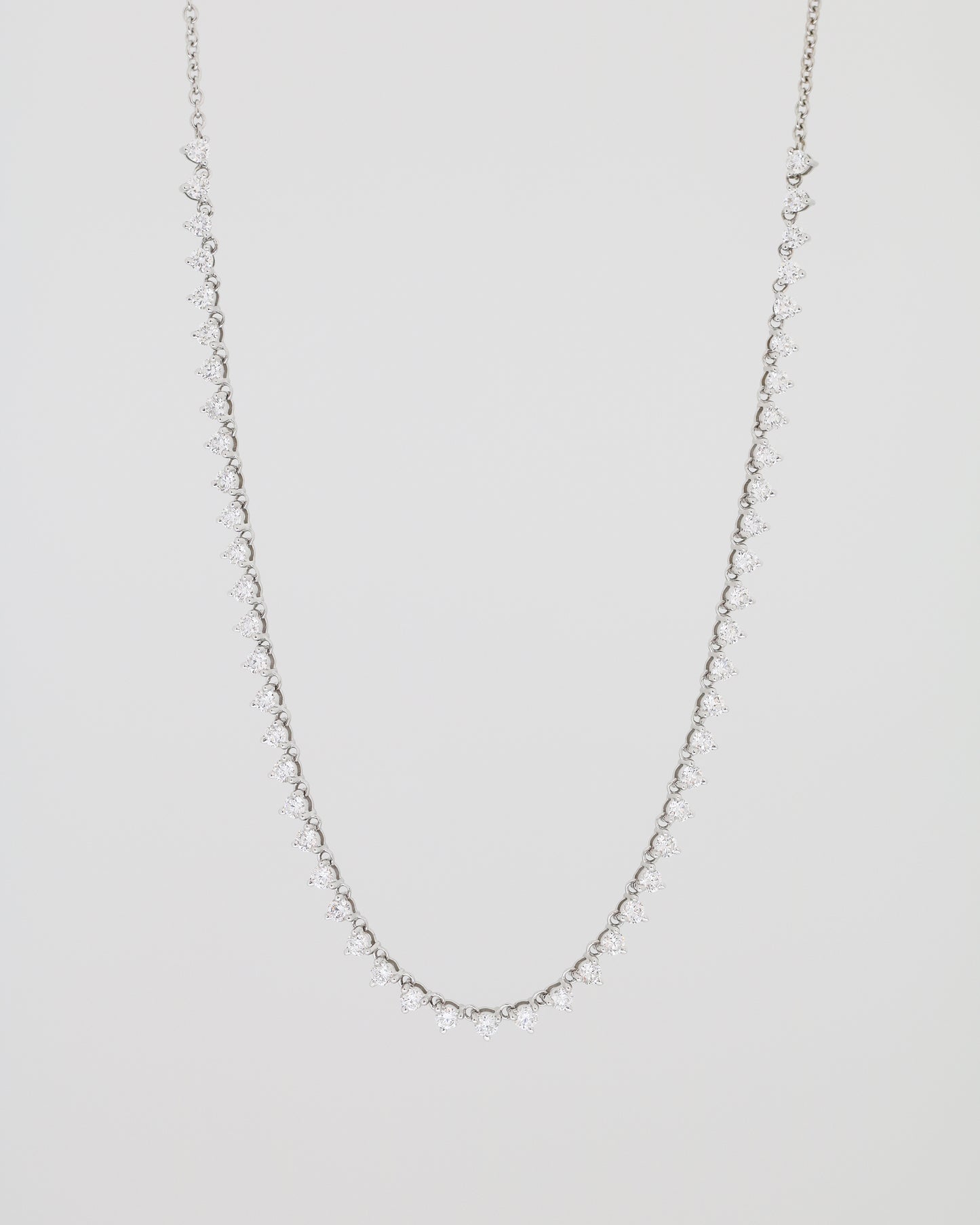 18k金鑽石頸鍊 頸鏈 18k Gold Half Diamond Tennis Necklace