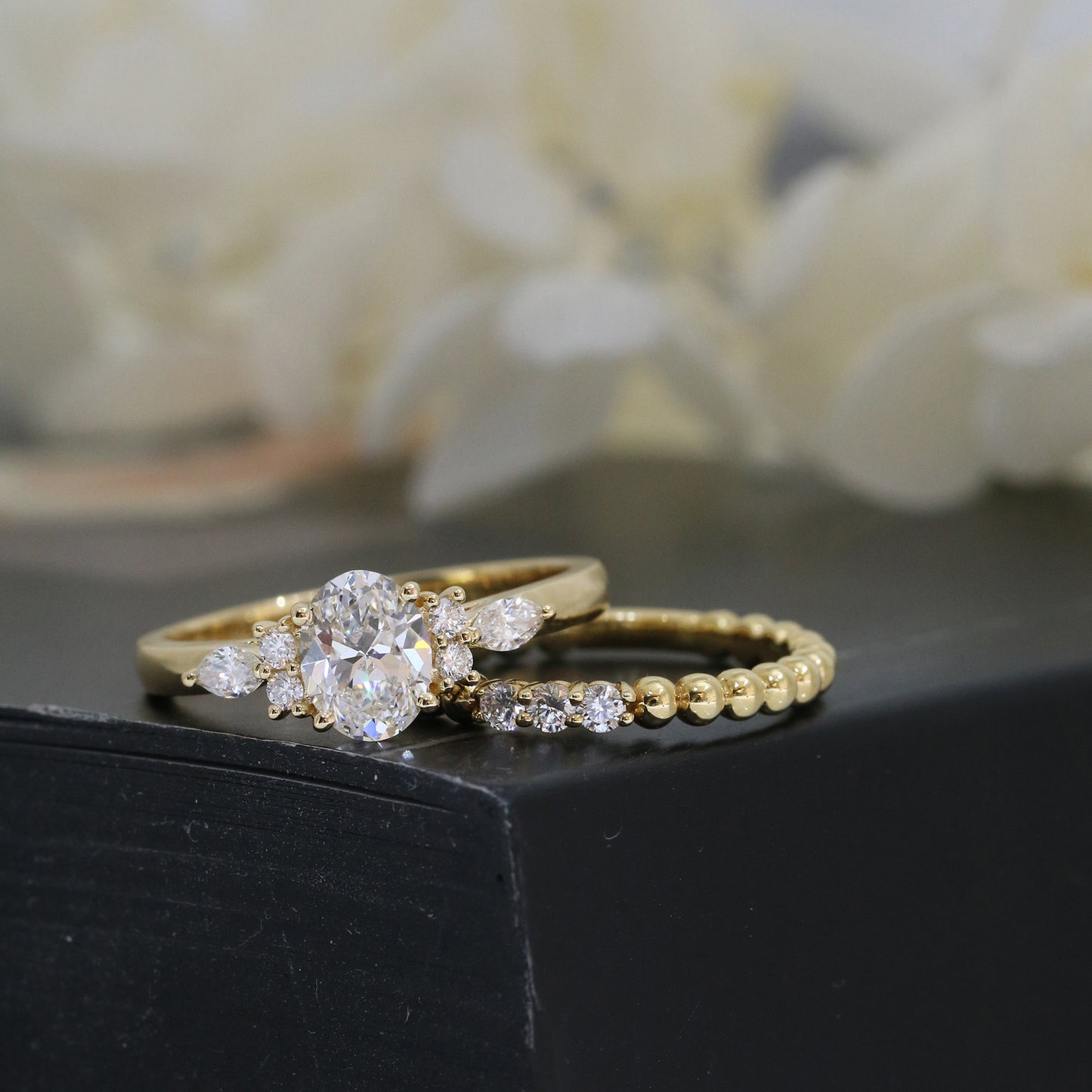 Euphorbia Vintage 18k Yellow Gold 4-Prong Oval Diamond Engagement Ring Setting 18k黃金四爪復古求婚鑽石戒指款式