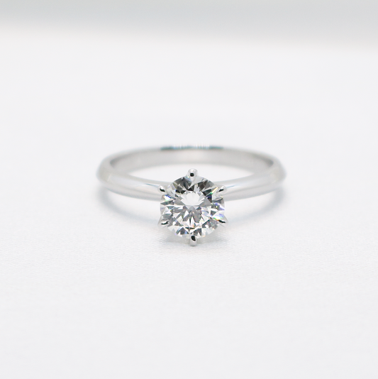 Amaryllis Solitaire 18k White Gold 6-Prong Round Brilliant Diamond Engagement Ring Setting 18k白金六爪經典清鑲求婚鑽石戒指款式