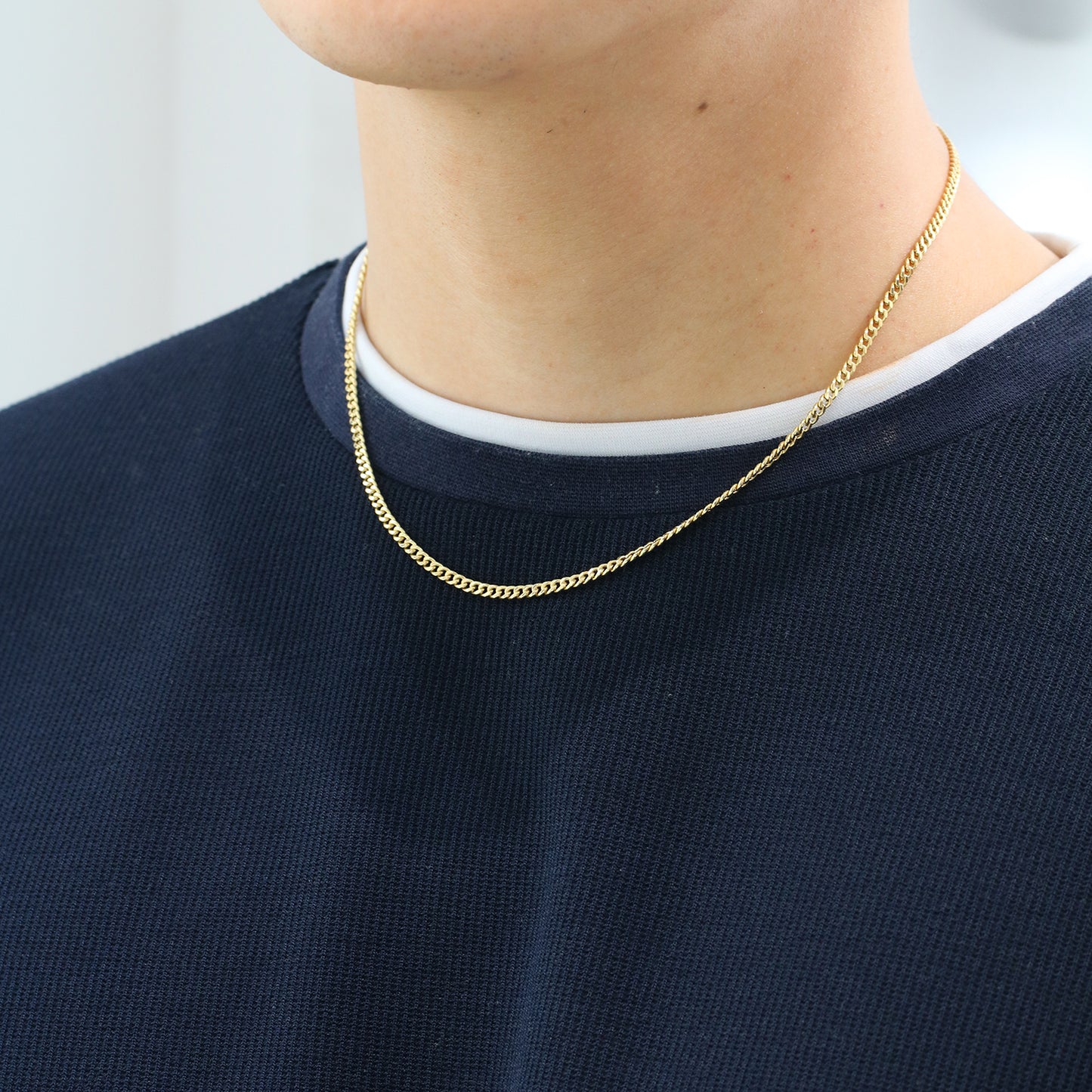 18k Gold 2.8mm Cuban Chain Necklace (White/Rose/Yellow Gold)