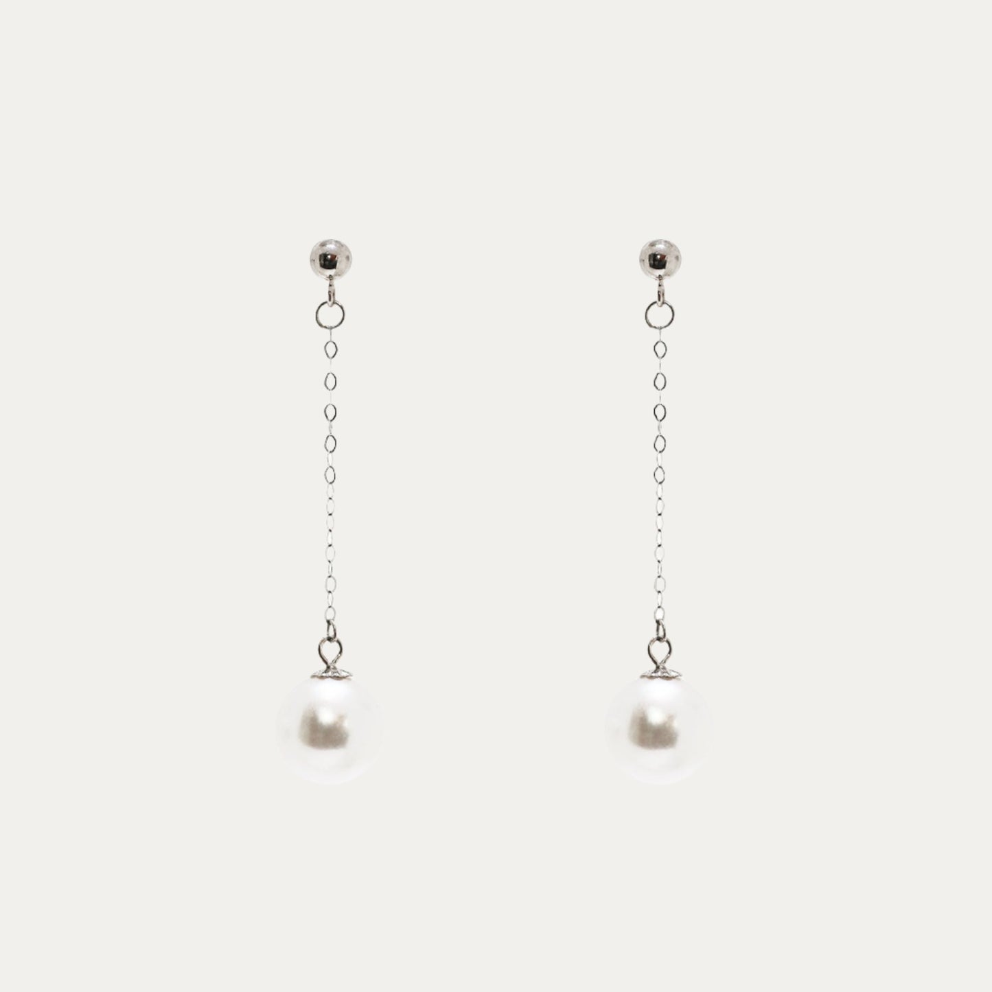 18k白金7-7.5mm Akoya日本珍珠耳環 18k White Gold 7-7.5mm Akoya Dangling Earrings