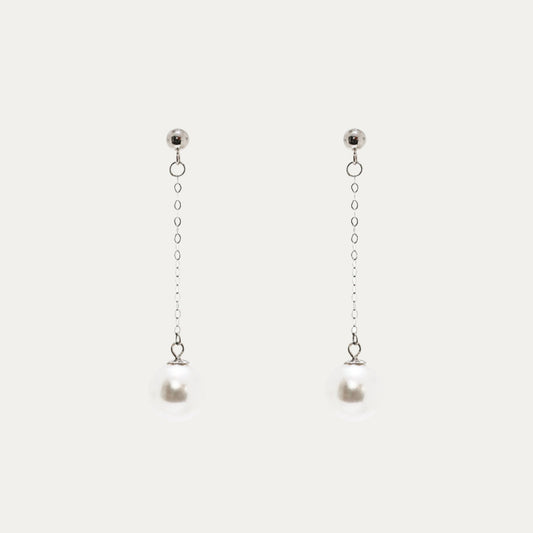18k白金7-7.5mm Akoya日本珍珠耳環 18k White Gold 7-7.5mm Akoya Dangling Earrings
