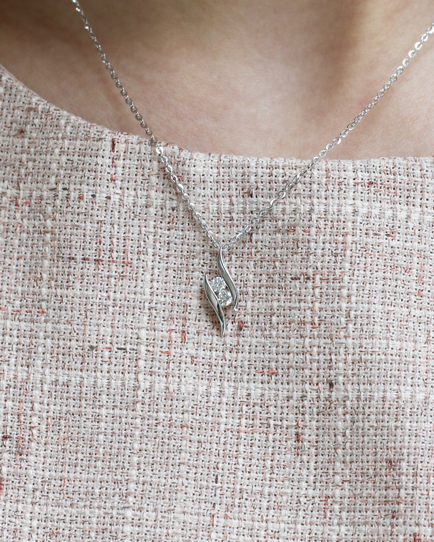18k White Gold 0.16ct Diamond Necklace