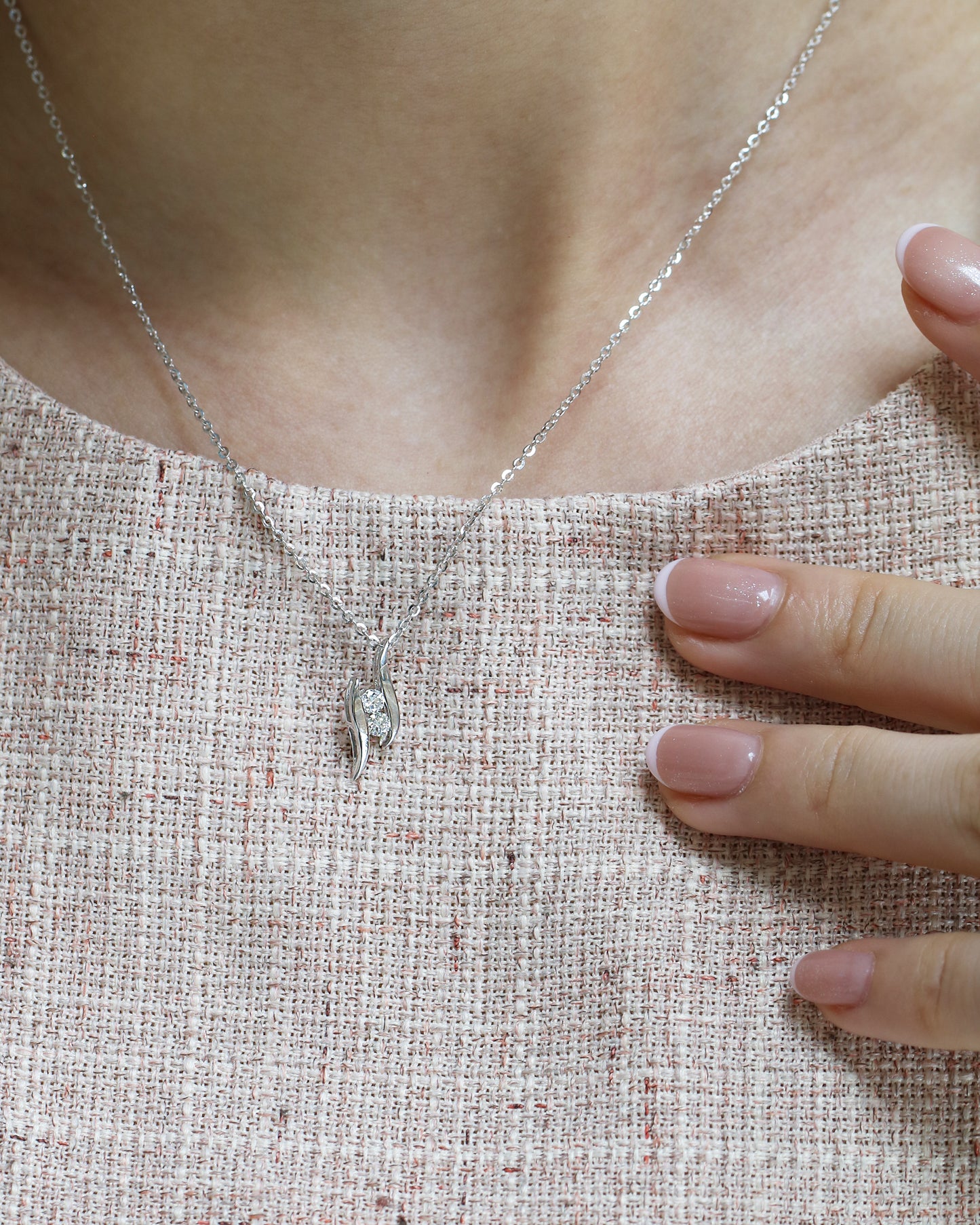 18k White Gold 0.16ct Diamond Necklace
