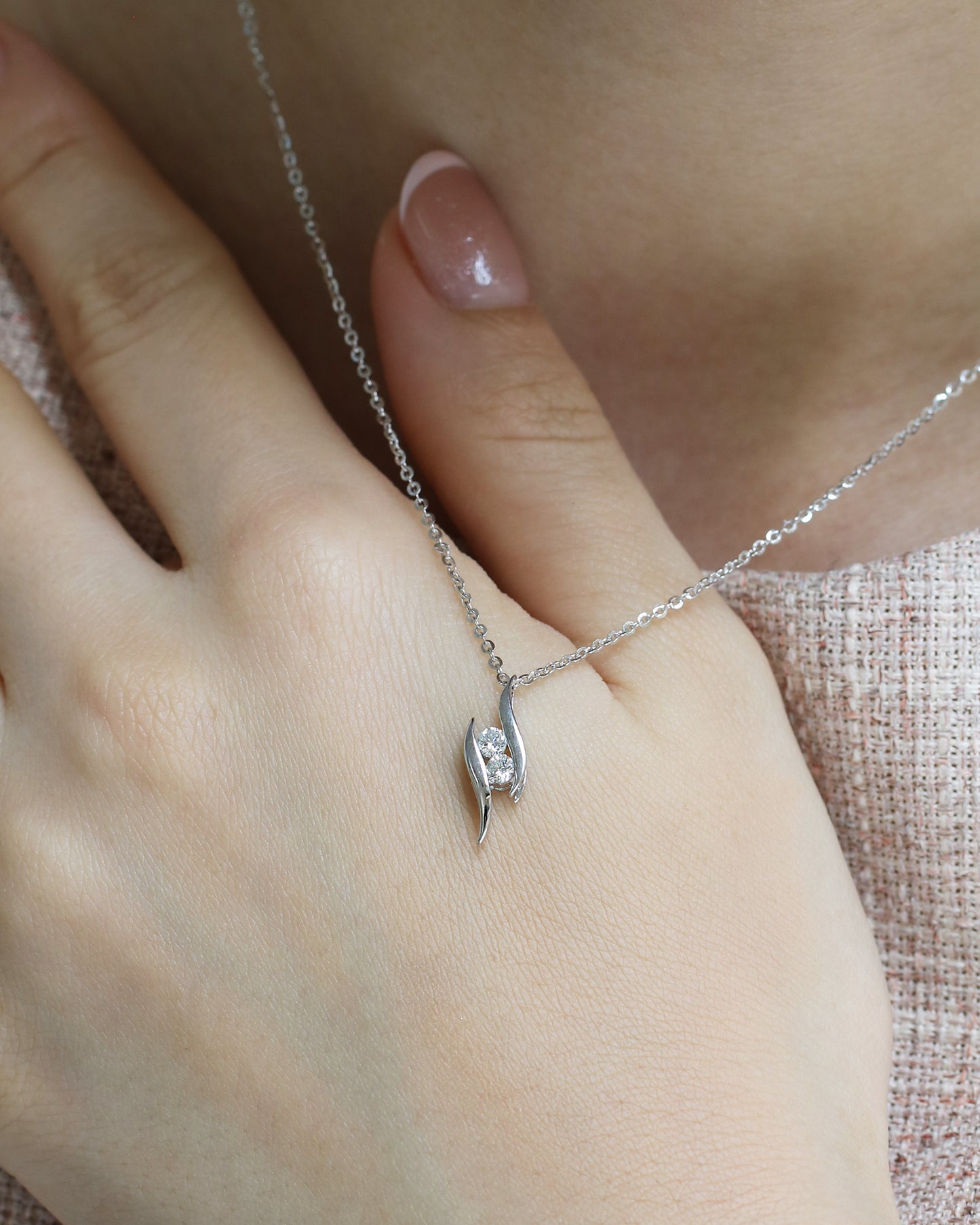 18k White Gold 0.16ct Diamond Necklace