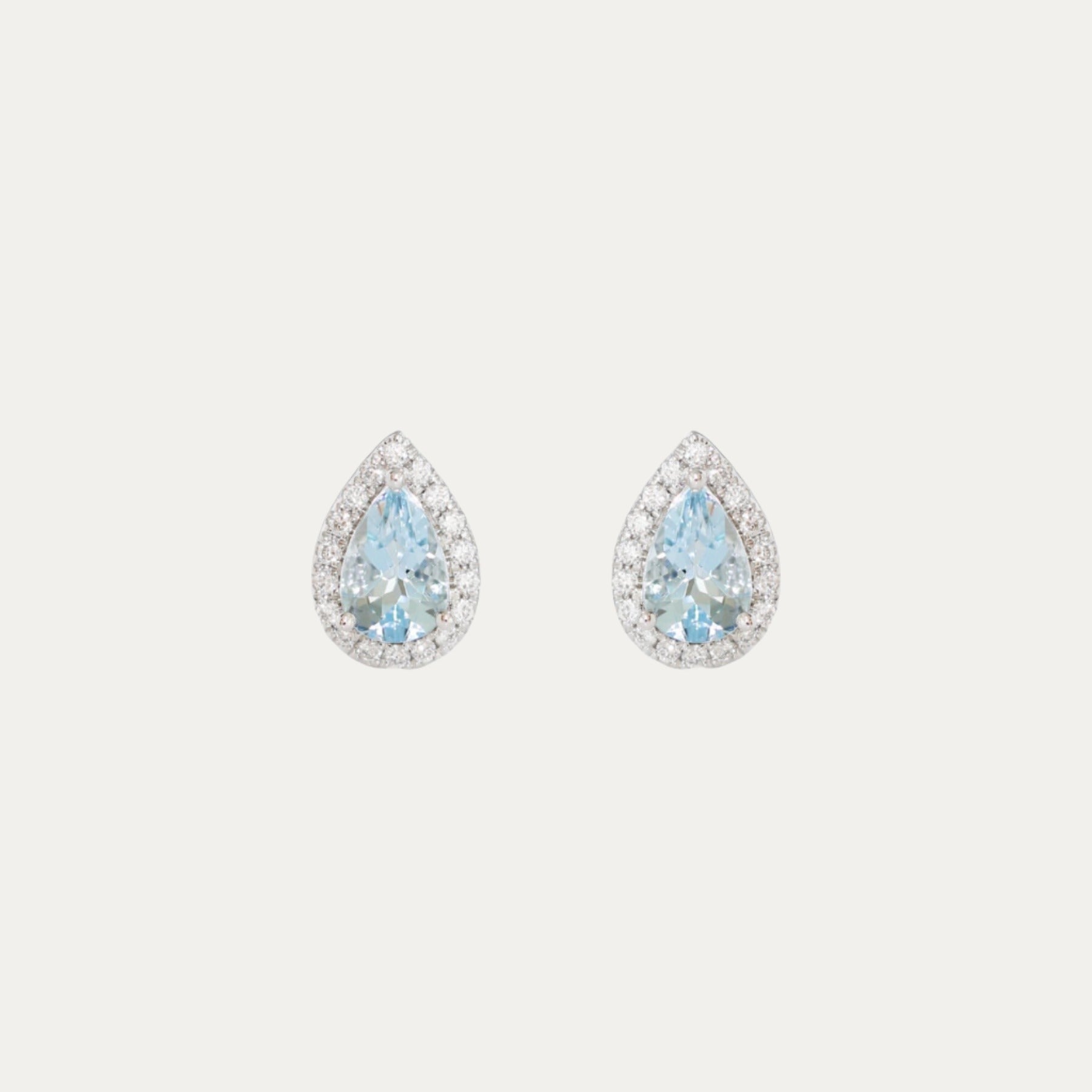 18k White Gold Aquamarine Diamond Earrings, Pair – Patrea Jewelry