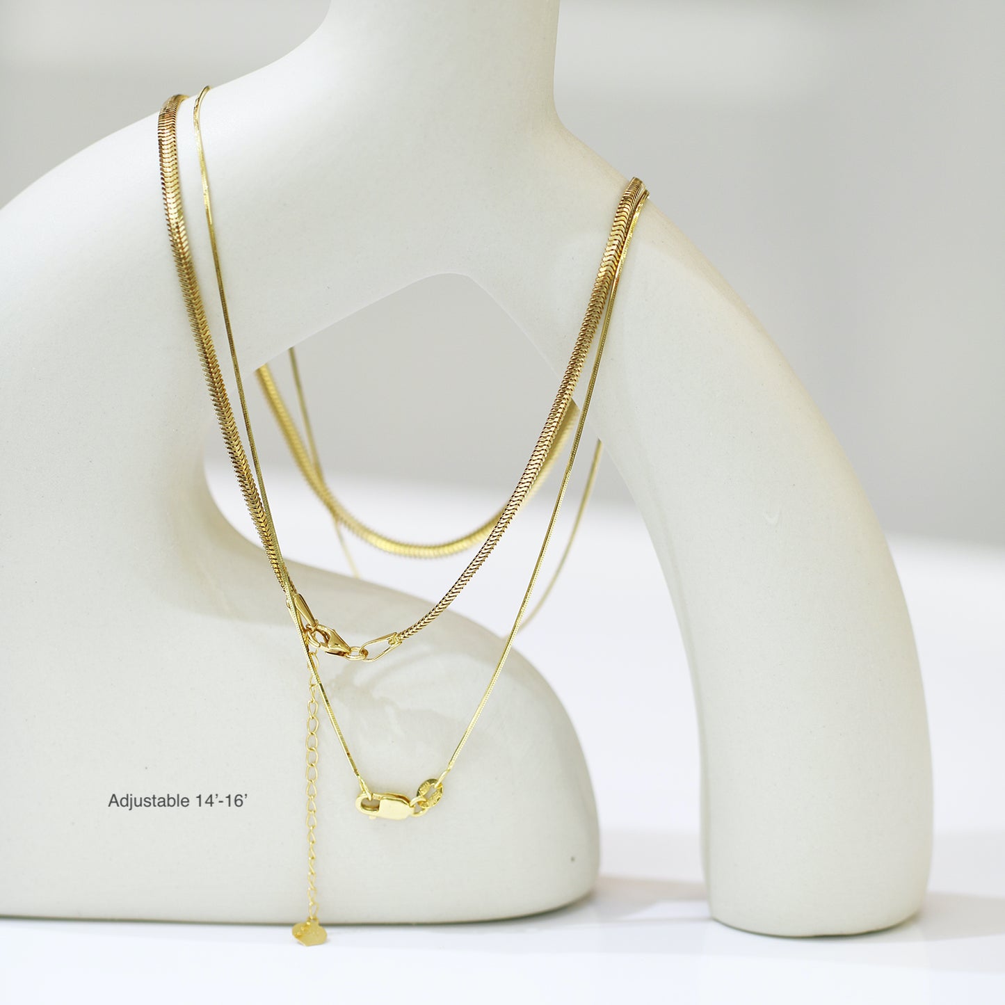 18k Yellow Gold 2.5mm Herringbone Chain Necklace