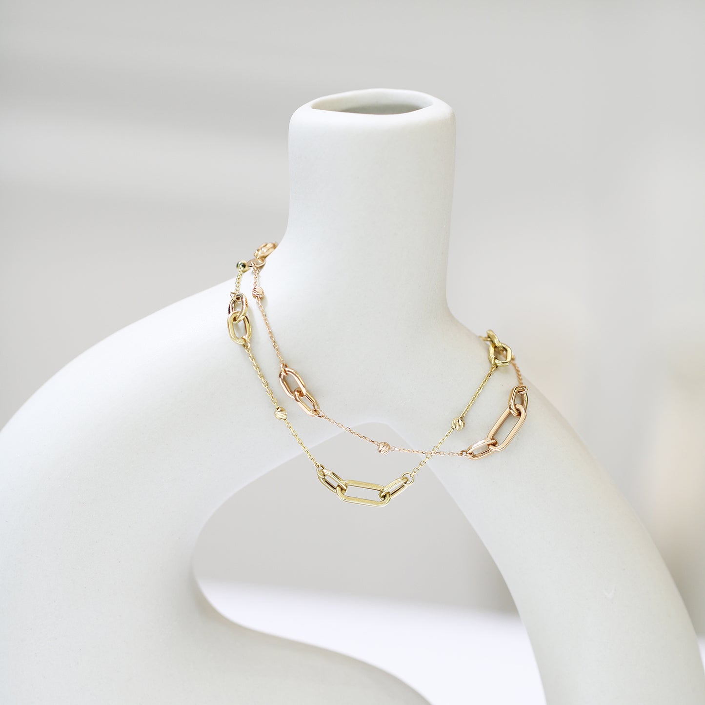 Cova Interlocking Bracelet (Rose/Yellow Gold)