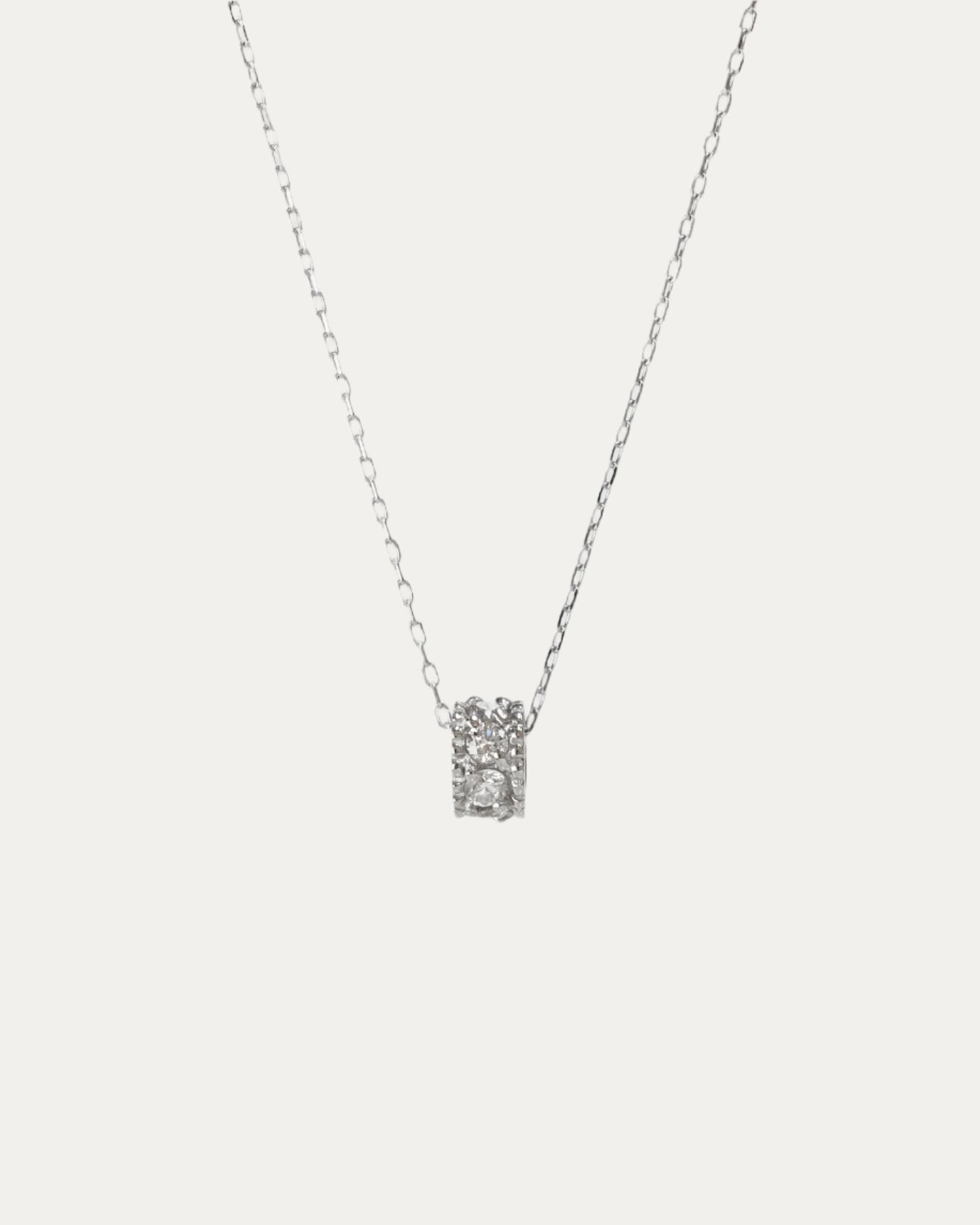 Platinum/18k Yellow Gold Mini Diamond Roll Necklace
