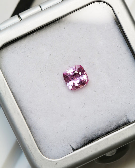 Unheated Padparadscha Sapphire Cushion 0.85ct with Certificate