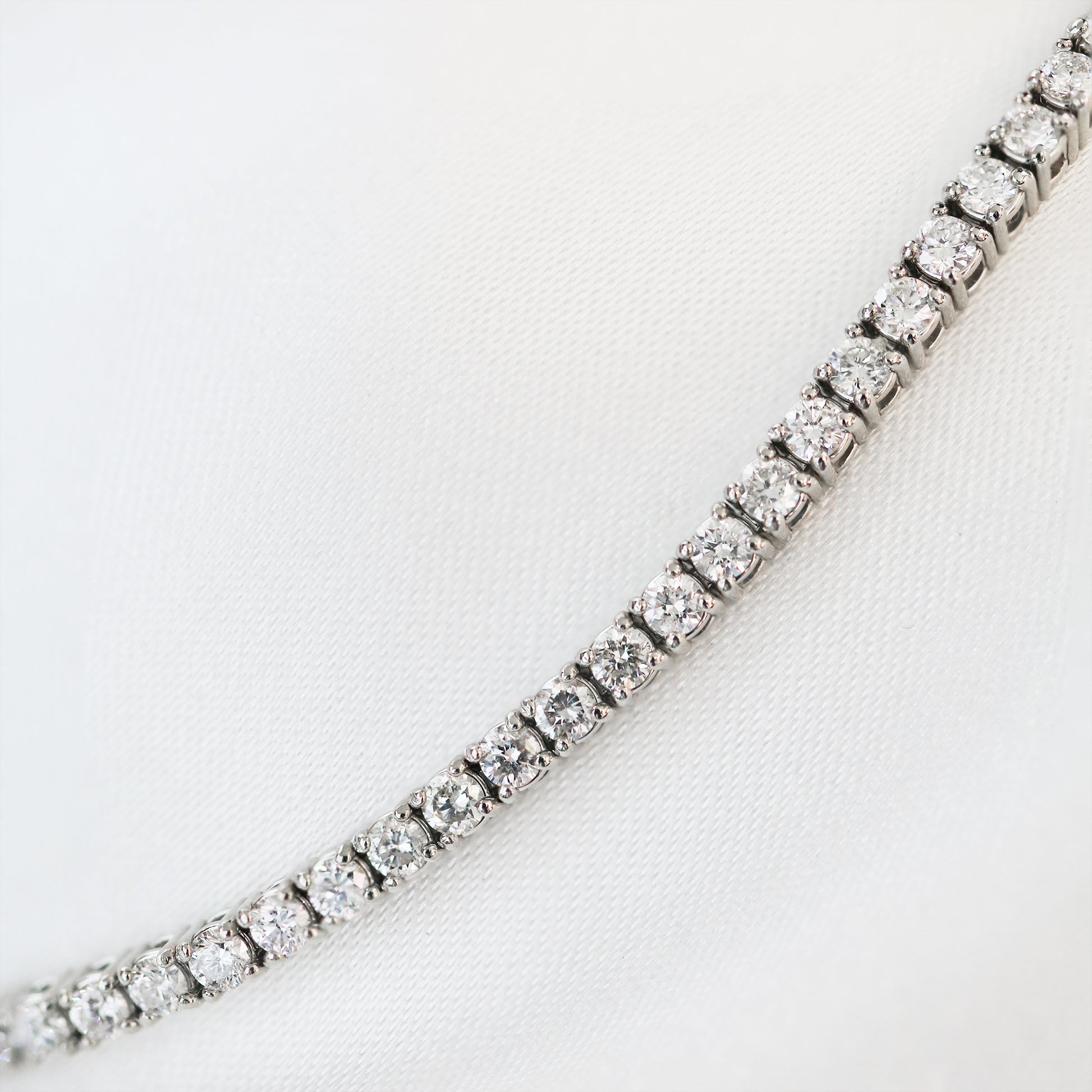18k White Gold 2ct Round Diamond Tennis Bracelet 2卡鑽石網球鑽石渾身手鏈