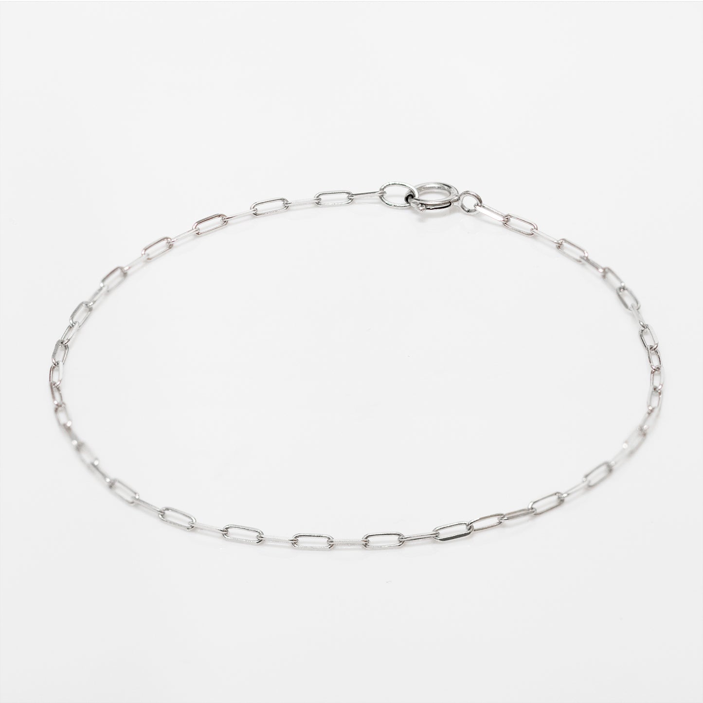 18k White Gold Mini Paper Clip Bracelet 18k 白金迷你圈圈手鏈