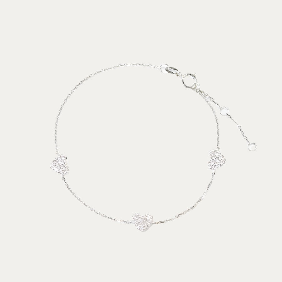 18k White Gold Heart Bracelet 18k白金心心手鏈