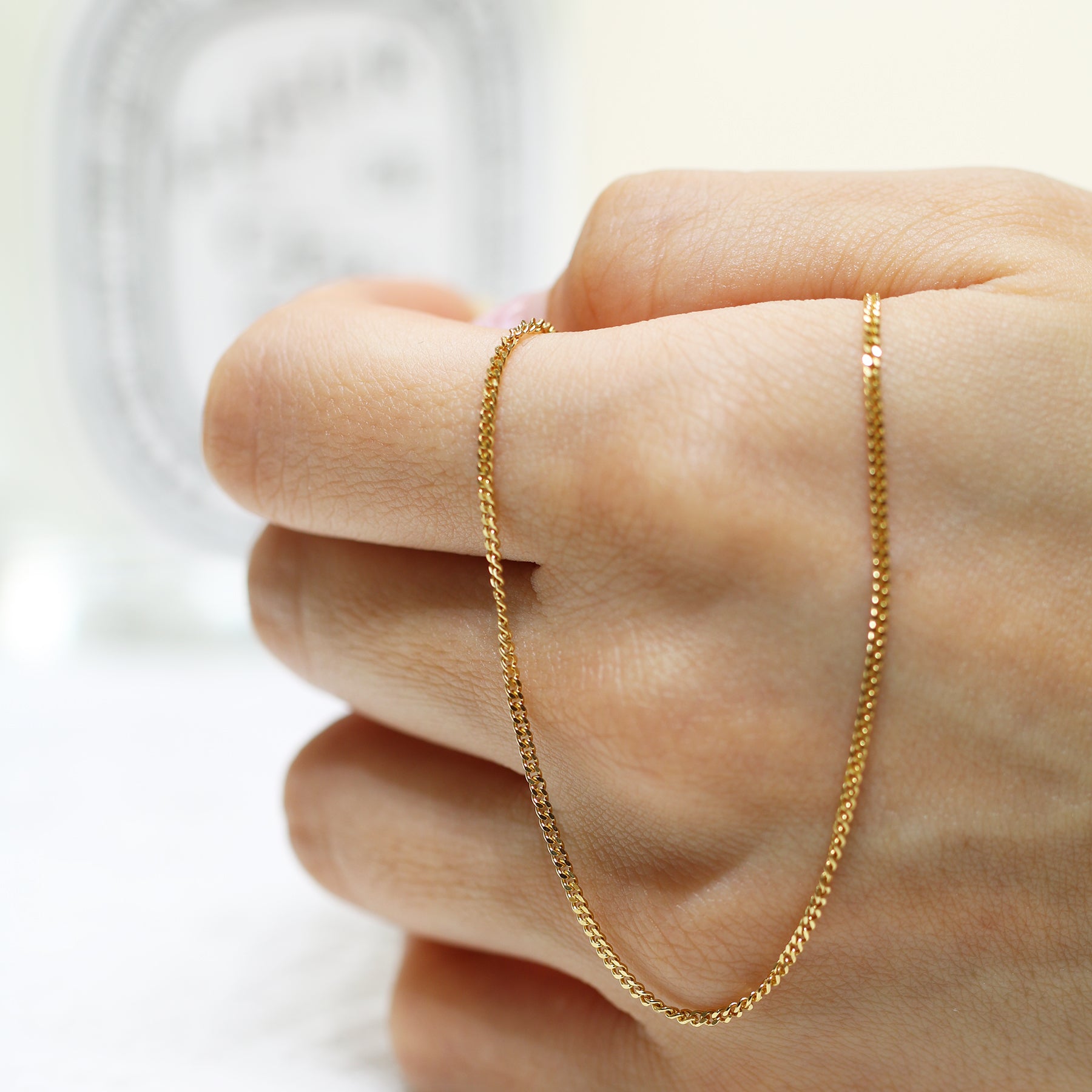 18k Yellow Gold 2.2mm Cuban Chain Necklace 18k黃金古巴頸鏈