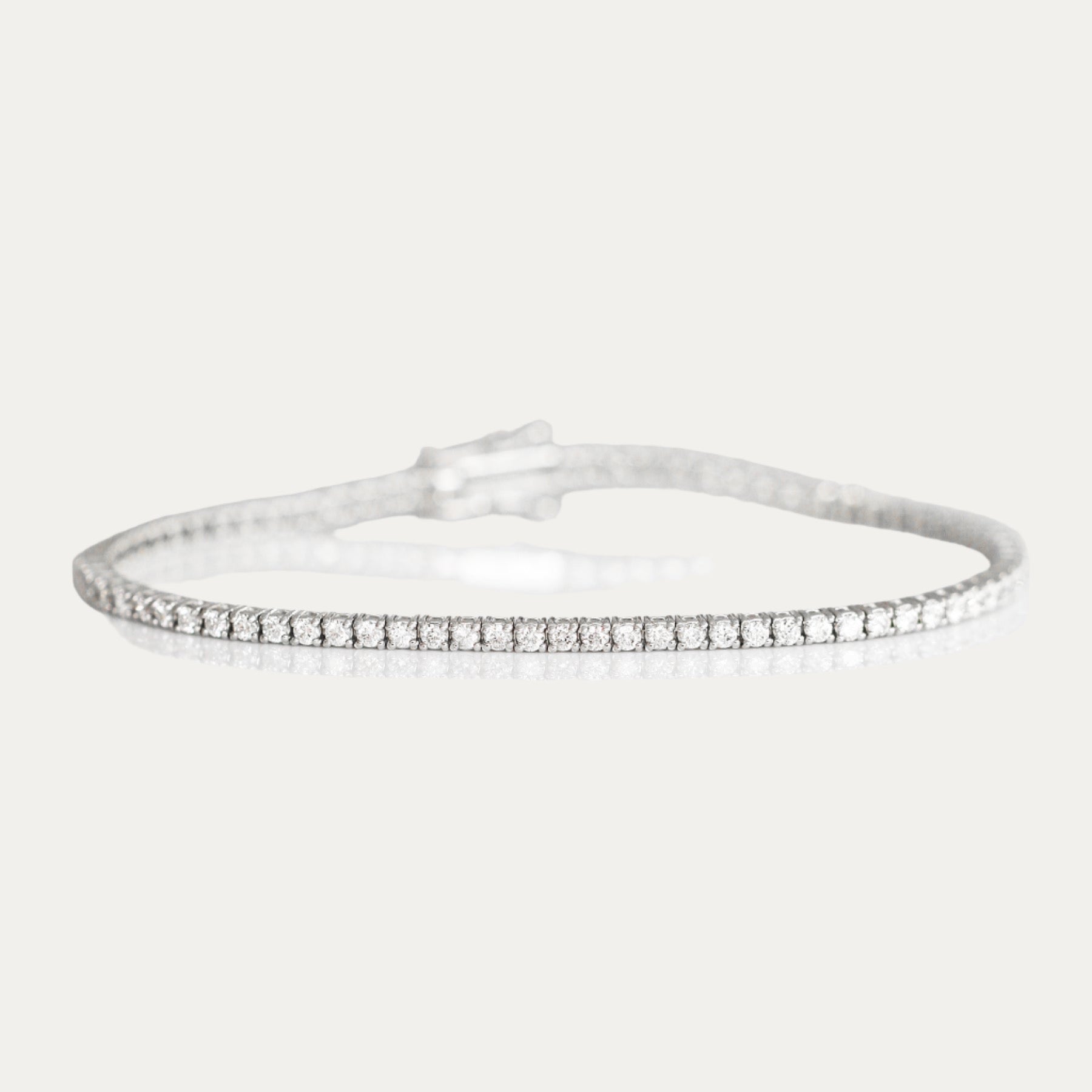 18k White Gold 2ct Round Diamond Tennis Bracelet 2卡鑽石網球鑽石渾身手鏈